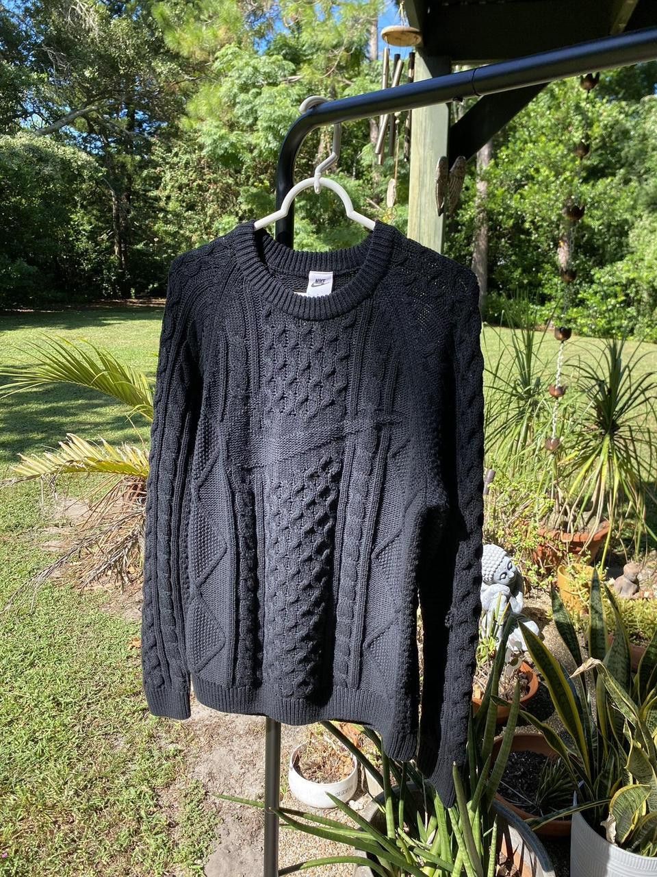 Nike Heavyweight Black Nike Check Logo Crochet Knit Sweater Small Size US S / EU 44-46 / 1 - 3 Thumbnail