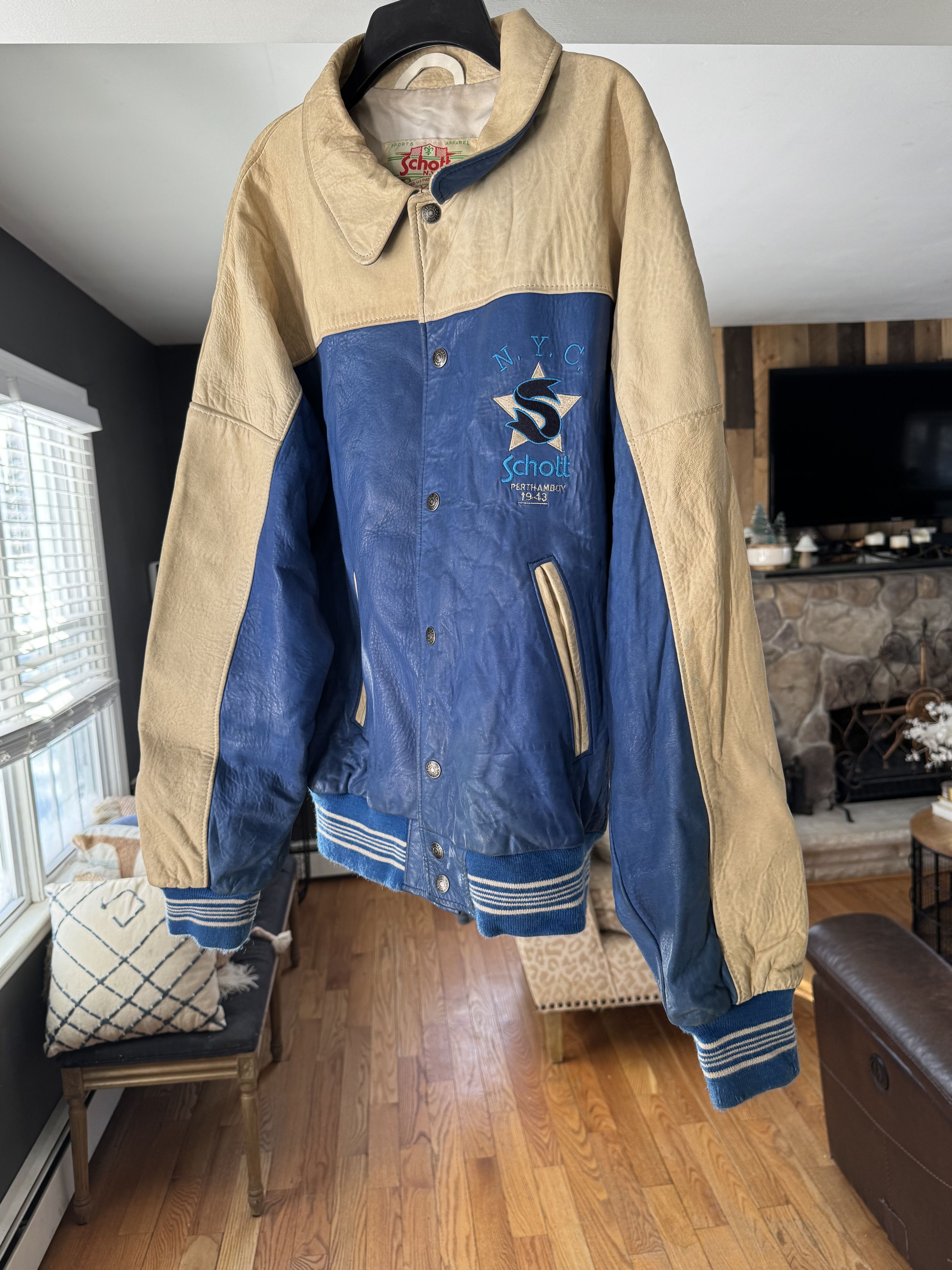 Schott Schott Two Tone Vintage Leather Jacket Size US M / EU 48-50 / 2 - 4 Thumbnail