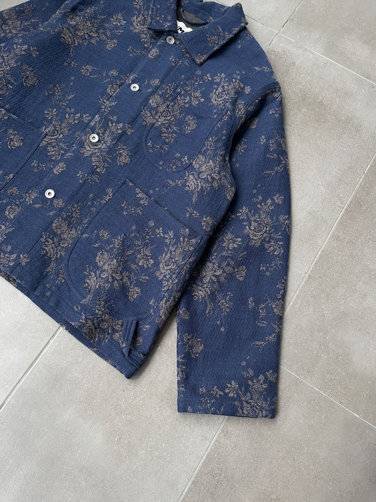 YMC !DS! SS23 YMC Labour Floral Navy Wool Jacquard Jacket Size US L / EU 52-54 / 3 - 11 Thumbnail