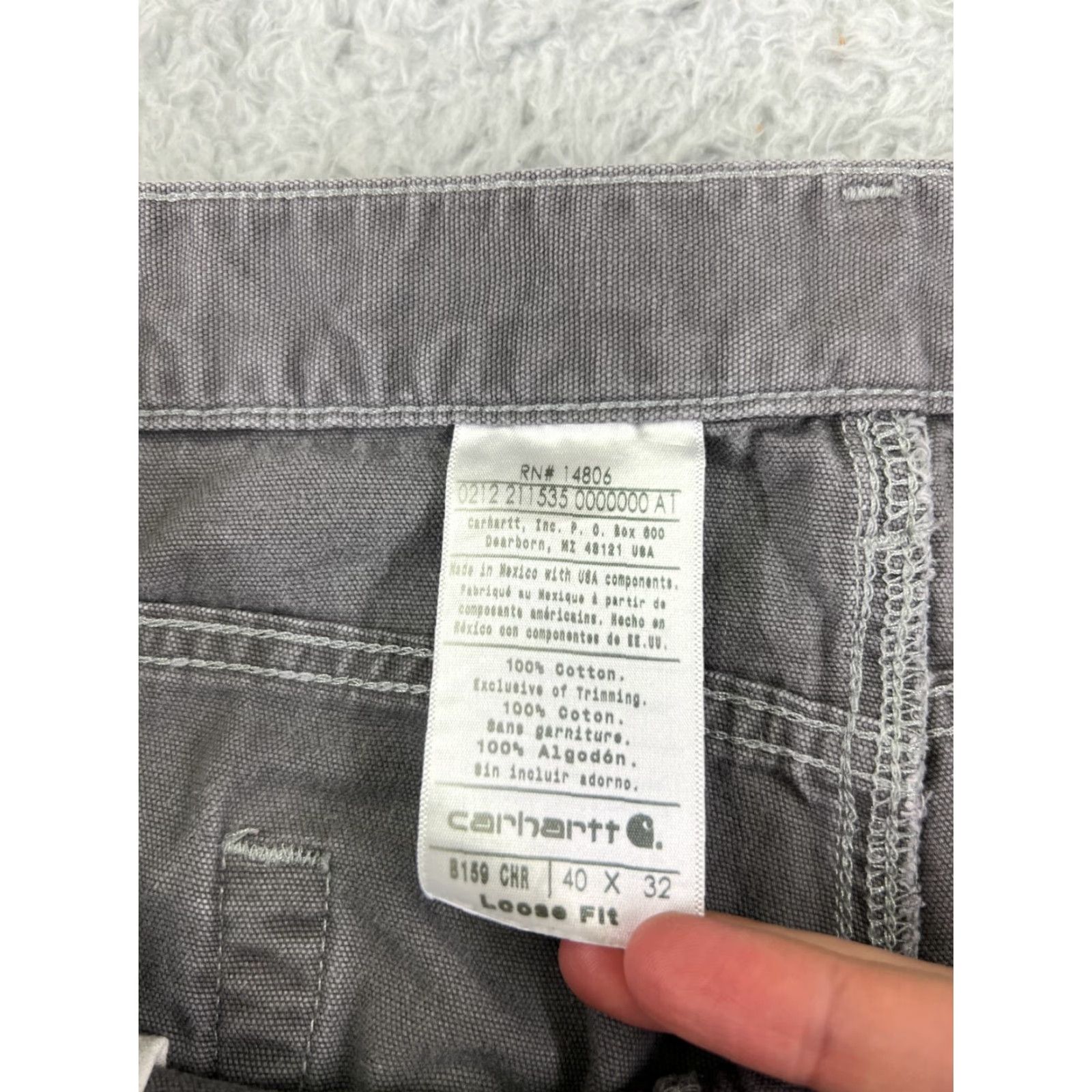 Carhartt Carhartt Pants Men 40 Gray Carpenter Hammer Loop Cotton Duck Fabric Durable Size US 40 / EU 56 - 3 Thumbnail