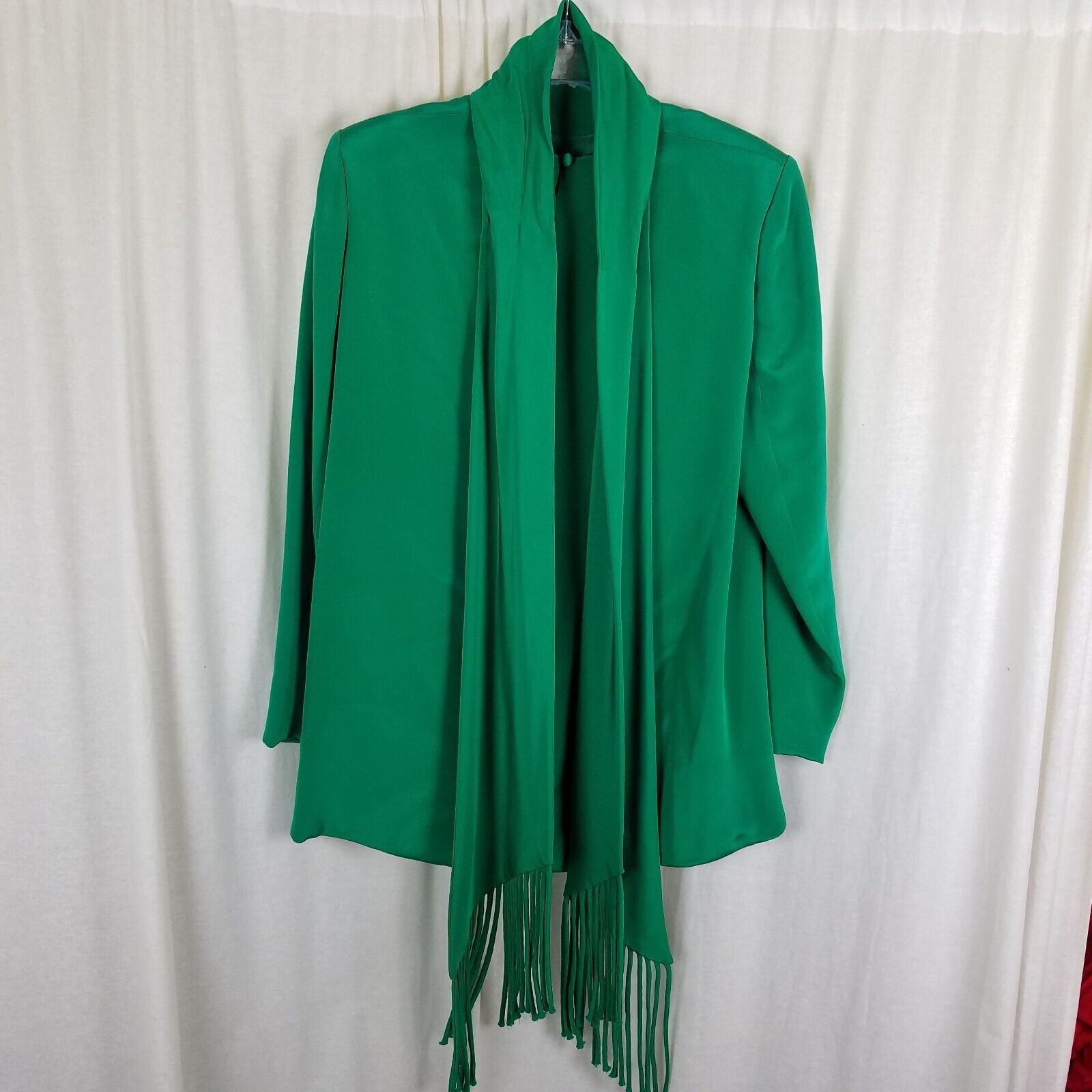 Vintage Mark Heister Silk Maxi Skirt Suit Scarf Formal Emerald Green Size L / US 10 / IT 46 - 5 Thumbnail