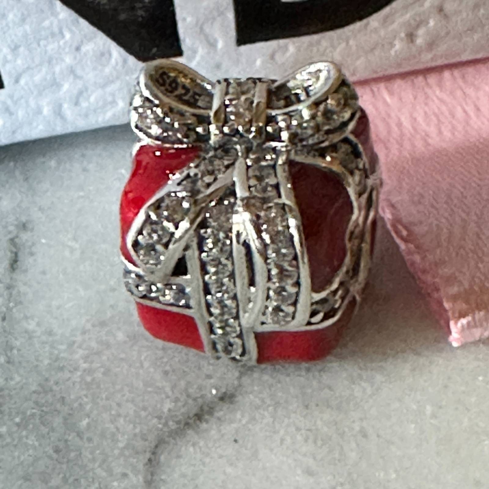 pandora Authentic Pandora Sparkling Surprise Red Enamel Gift Box, Re Size ONE SIZE - 2 Thumbnail