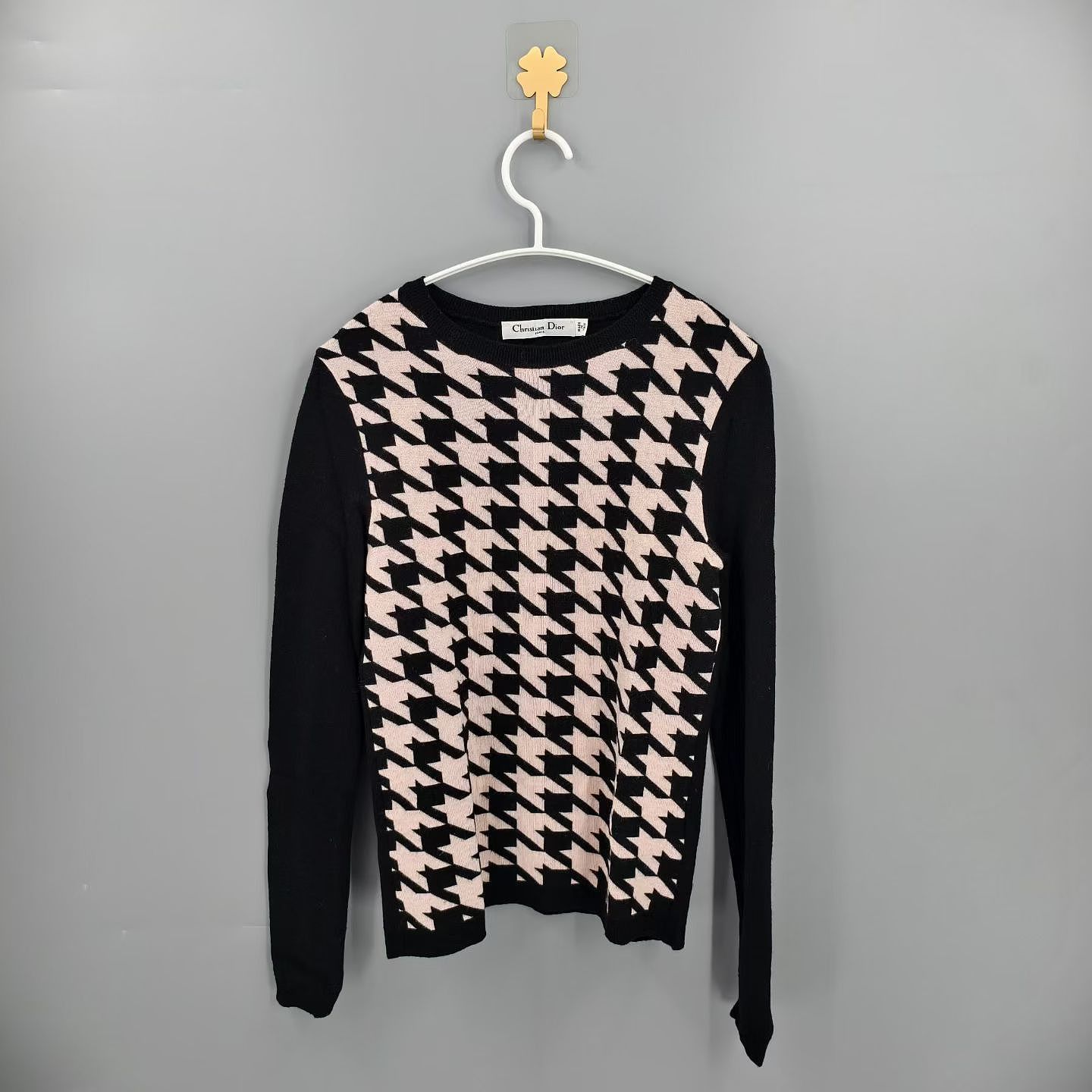 Dior Christian Dior Houndstooth Wool Sweater Size FR 38 Size S / US 4 / IT 40 - 1 Thumbnail