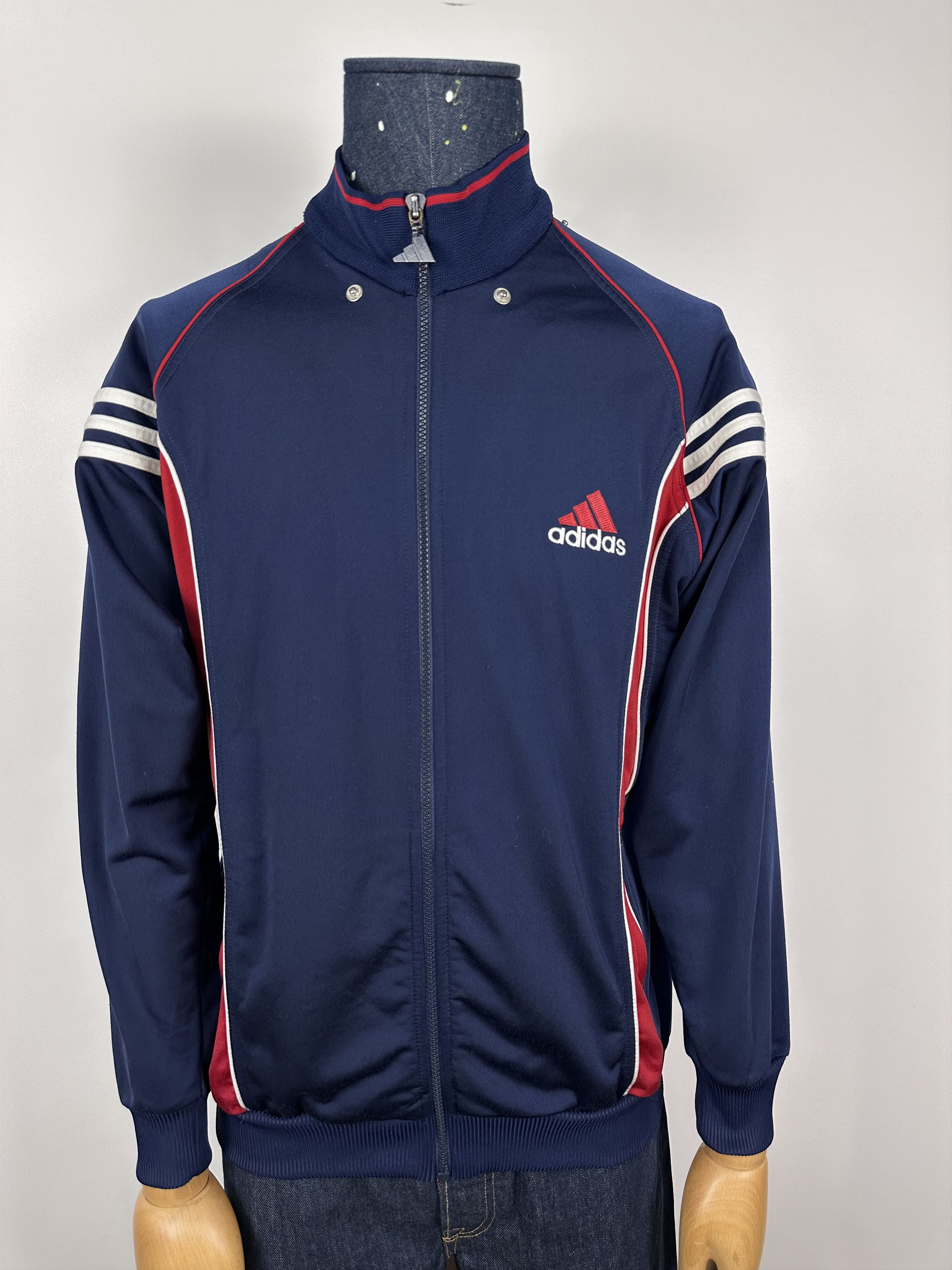 Adidas × Vintage Adidas Vintage 90s Blue Red Track Top Jacket Big Logo S Size US S / EU 44-46 / 1 - 4 Thumbnail