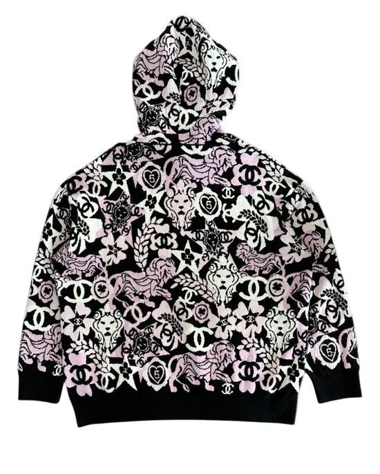Chanel Chanel Black Pink & White All-Over Print Cashmere Hoodie Size US XL / EU 56 / 4 - 2 Thumbnail