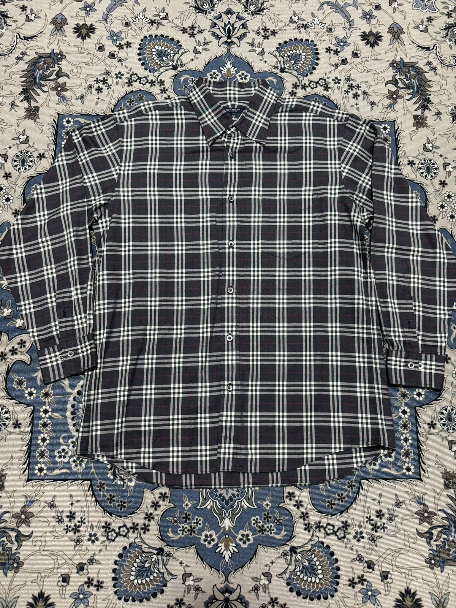 Burberry London Checked Board Tartan Oxford Shirt