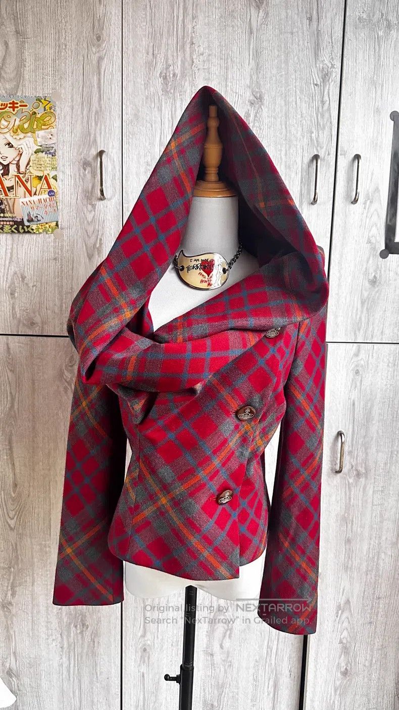 Vivienne Westwood Vivienne Westwood Dip hem suit jacket, red checkered witch Size L / US 10 / IT 46 - 1 Thumbnail