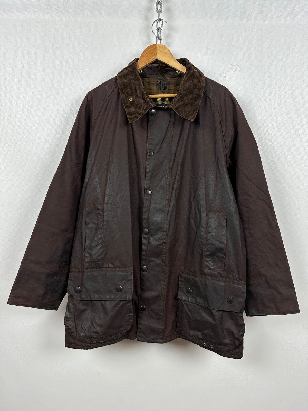 Barbour Vintage Barbour Beaufort Brown Waxed Jacket/Warm Pile Lining Size US XXL / EU 58 / 5 - 1 Thumbnail