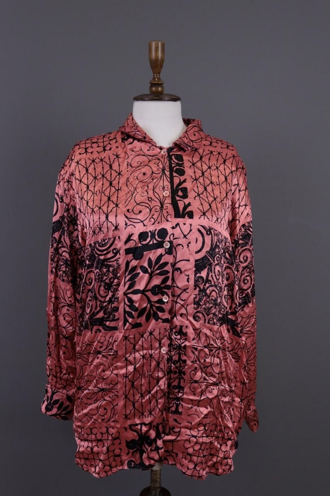 Christian Dior Monsieur Mondi Pink Viscose Long Sleeve Tunic Shirt Size 40 Size M / US 6-8 / IT 42-44 - 2 Thumbnail