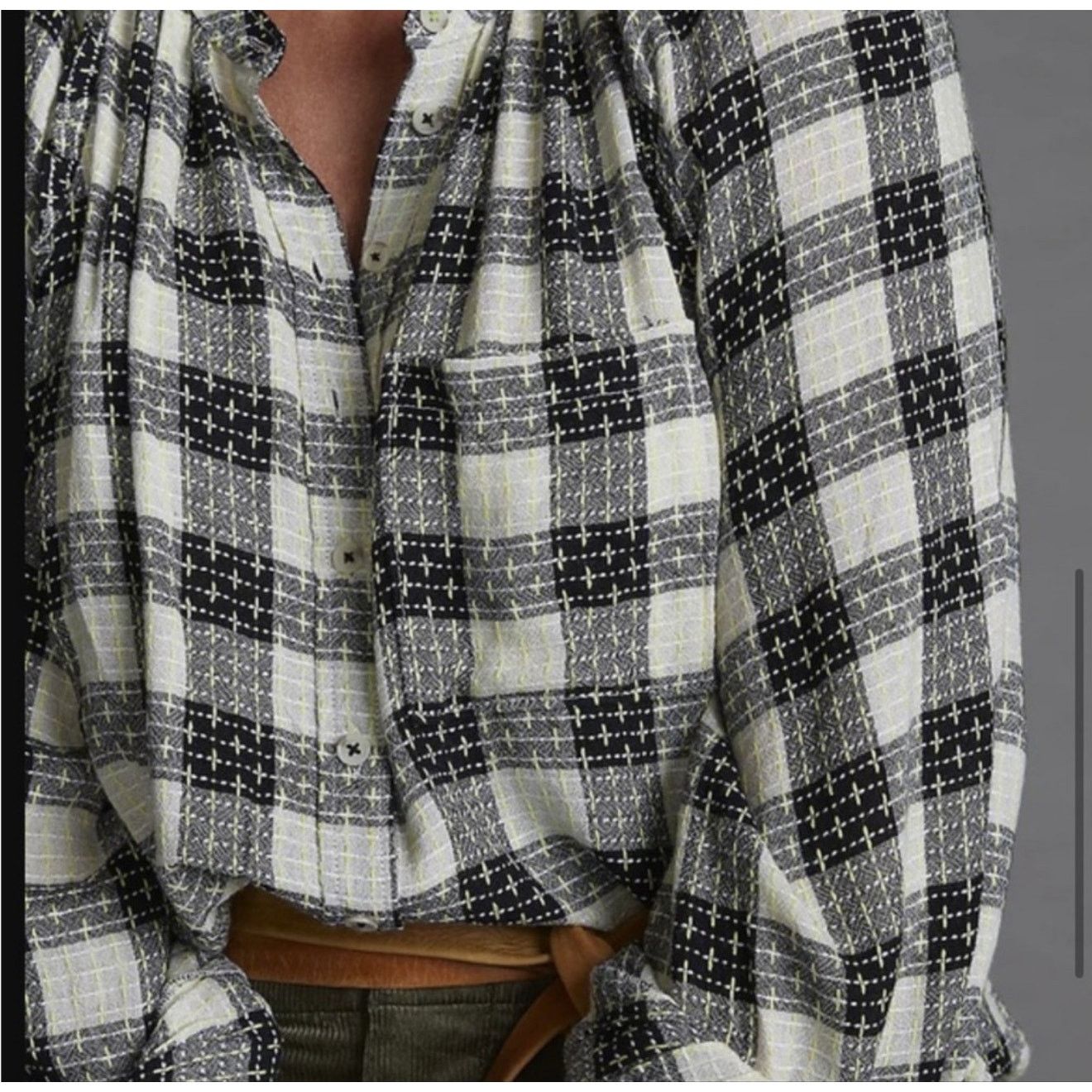 Anthropologie Anthropologie Pilcro Womens Size XS Plaid Buttondown Blouse Size XS / US 0-2 / IT 36-38 - 2 Thumbnail