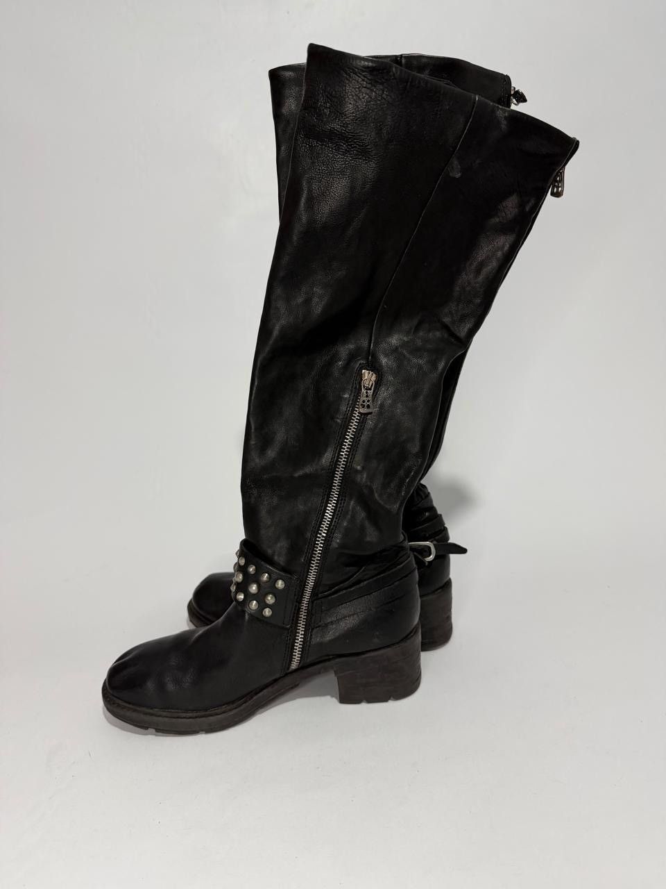 A.S.98 A.S.98 AIRSTEP Knee-High Boots Leather Studs EU 39 Size US 9 / IT 39 - 1 Thumbnail