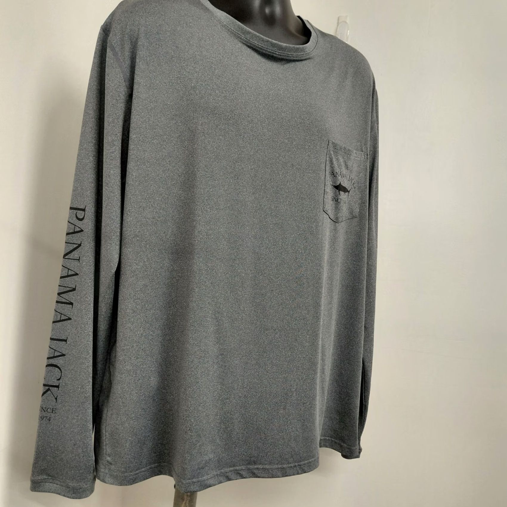 Panama Jack Panama Jack Fishing Shirt Men XXL Gray Front Pocket UPF 50 Logo Pocket Breathing UV Protection S/S Crew Neck T-Shirt Size US XXL / EU 58 / 5 - 3 Thumbnail