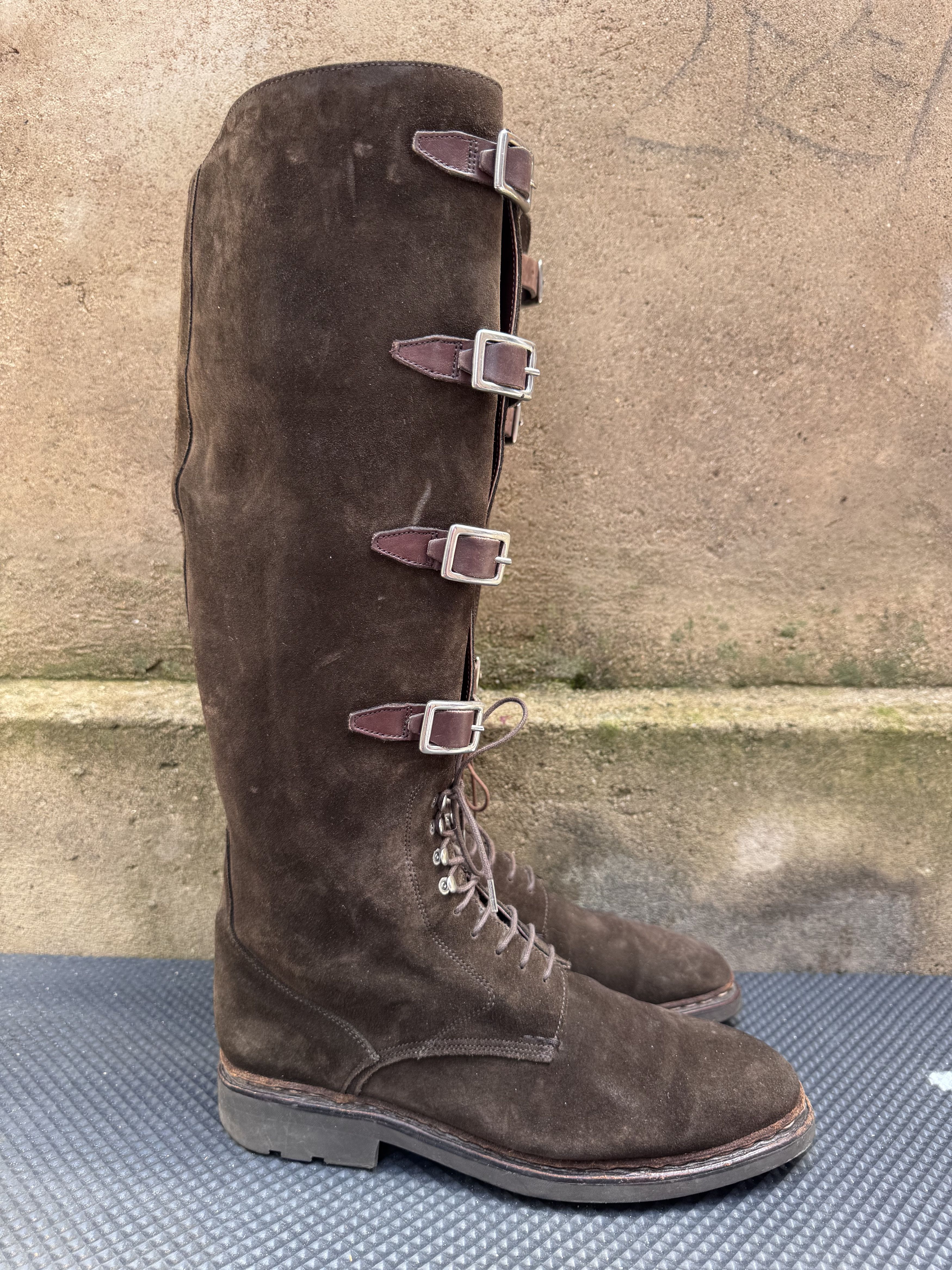 Heschung RARE Heschung Suede Tall Knee High Riding Equestrian Buckle Size US 8.5 / IT 38.5 - 5 Thumbnail
