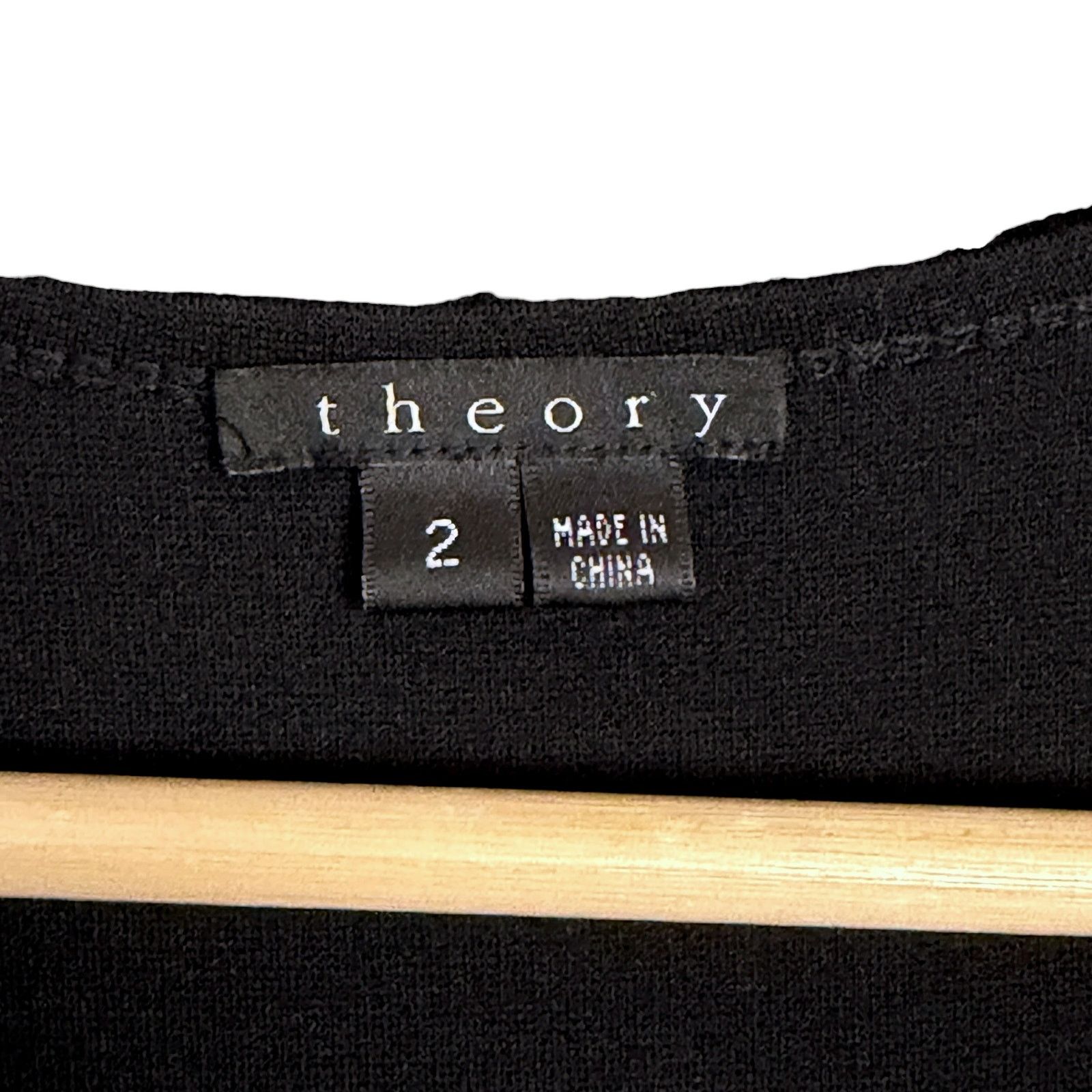 Theory Theory Dress Women's 2 Black Wool Blend Knit L/S Scoop Neck Size XS / US 0-2 / IT 36-38 - 7 Thumbnail
