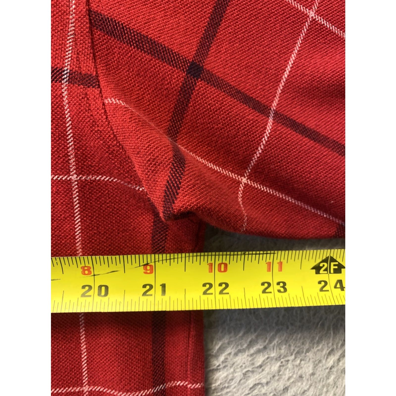 Izod IZOD Polo Shirt Red Casual plaid check Mens size Large / 111-47 Size US L / EU 52-54 / 3 - 5 Thumbnail