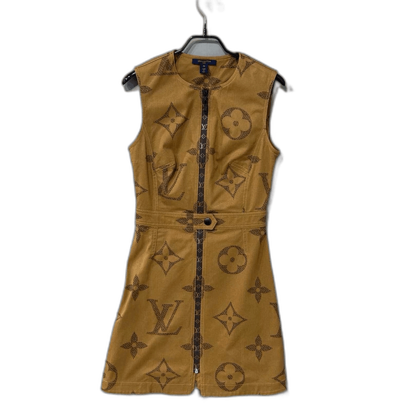 open lace back dress Louis Vuitton Monogram Trunk Pleated Dress - Size 42 main image 0