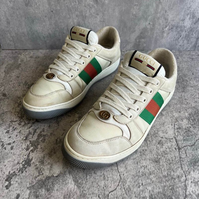 Gucci Gucci Screener Leather Canvas Sneakers for Men - Size US 7.5 / EU 40-41 - 1 Thumbnail