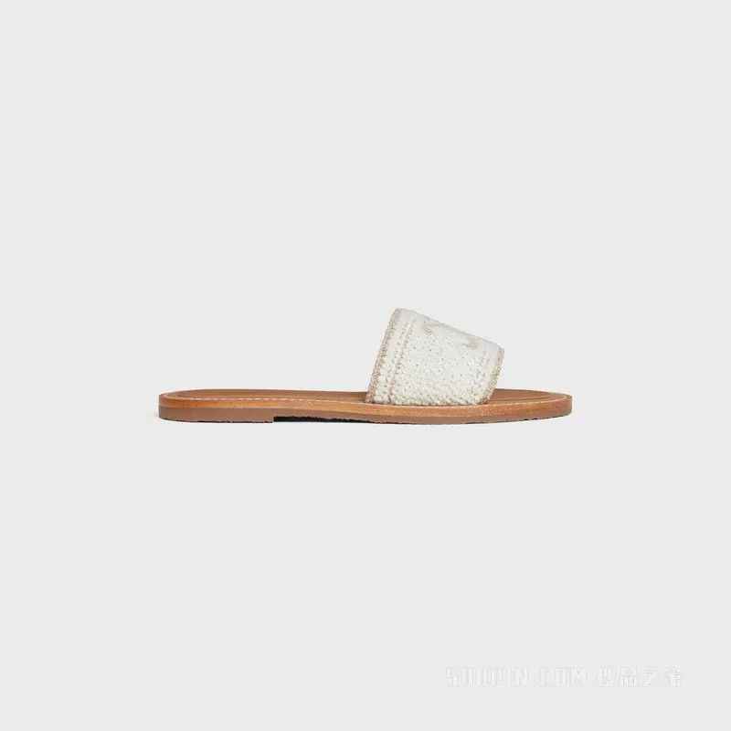 Celine o1bcso1str1225 357924536C Triomphe Casual Slippers in Ecru Size US 11 / IT 41 - 1 Thumbnail