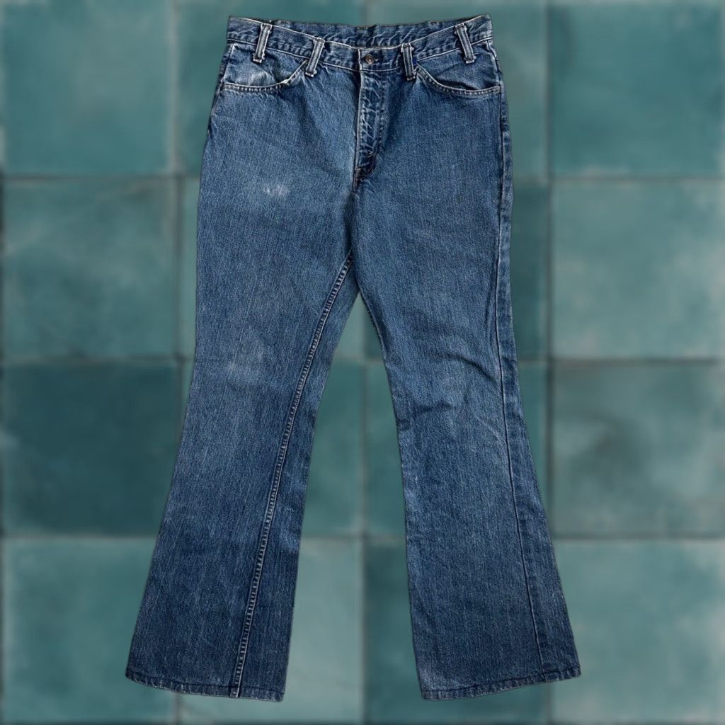 Levi's VINTAGE Levi's 684 USA Orange Tab Bootcut Jeans 34x32 Blue Bell Bottom Denim Cotton Men's Blue 70s Flare N/A Size US 34 / EU 50 - 1 Thumbnail