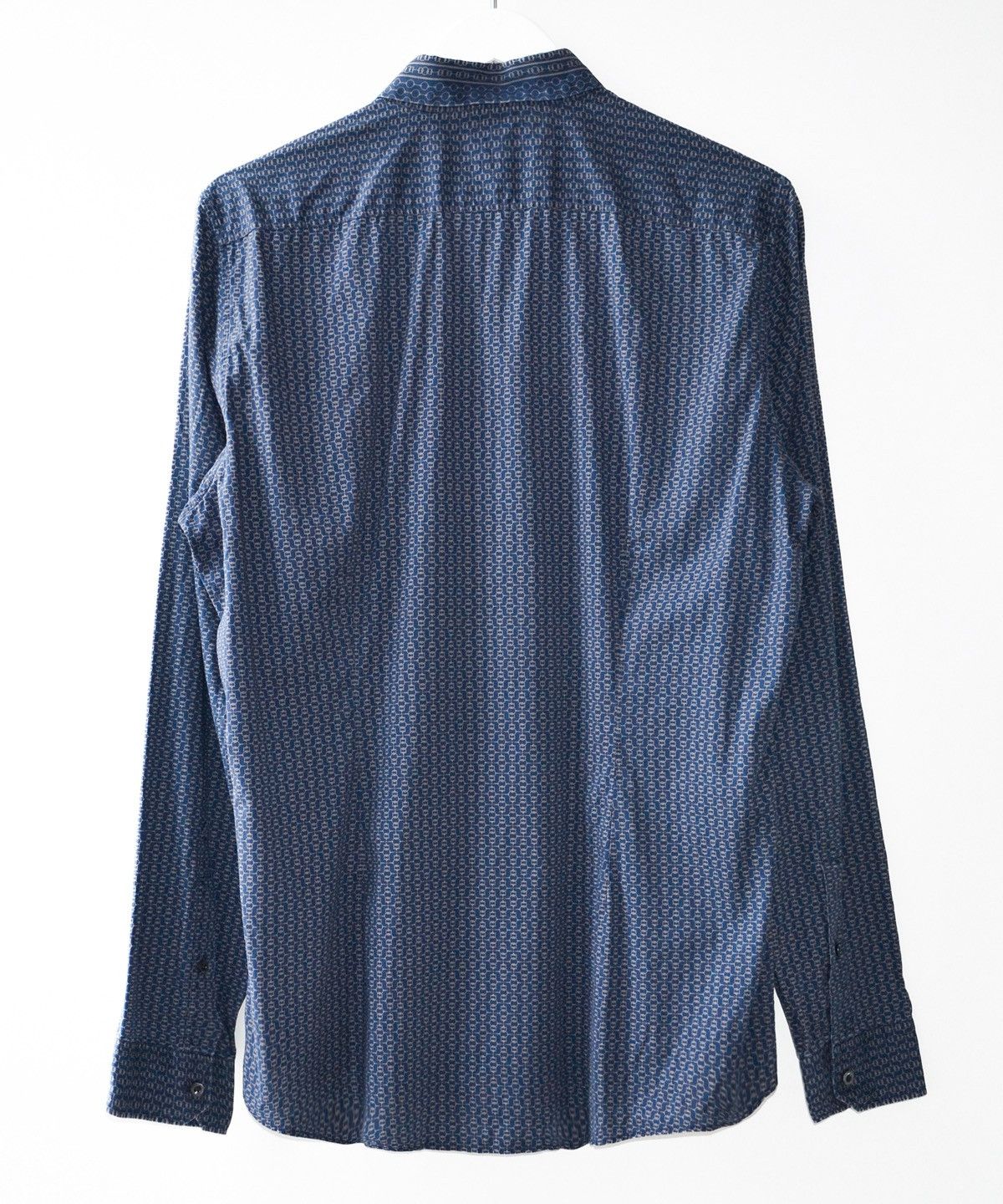Gucci GUCCI Shirt Long Sleeve Slim Fit Chain Printed 2010 Blue Size US L / EU 52-54 / 3 - 4 Thumbnail