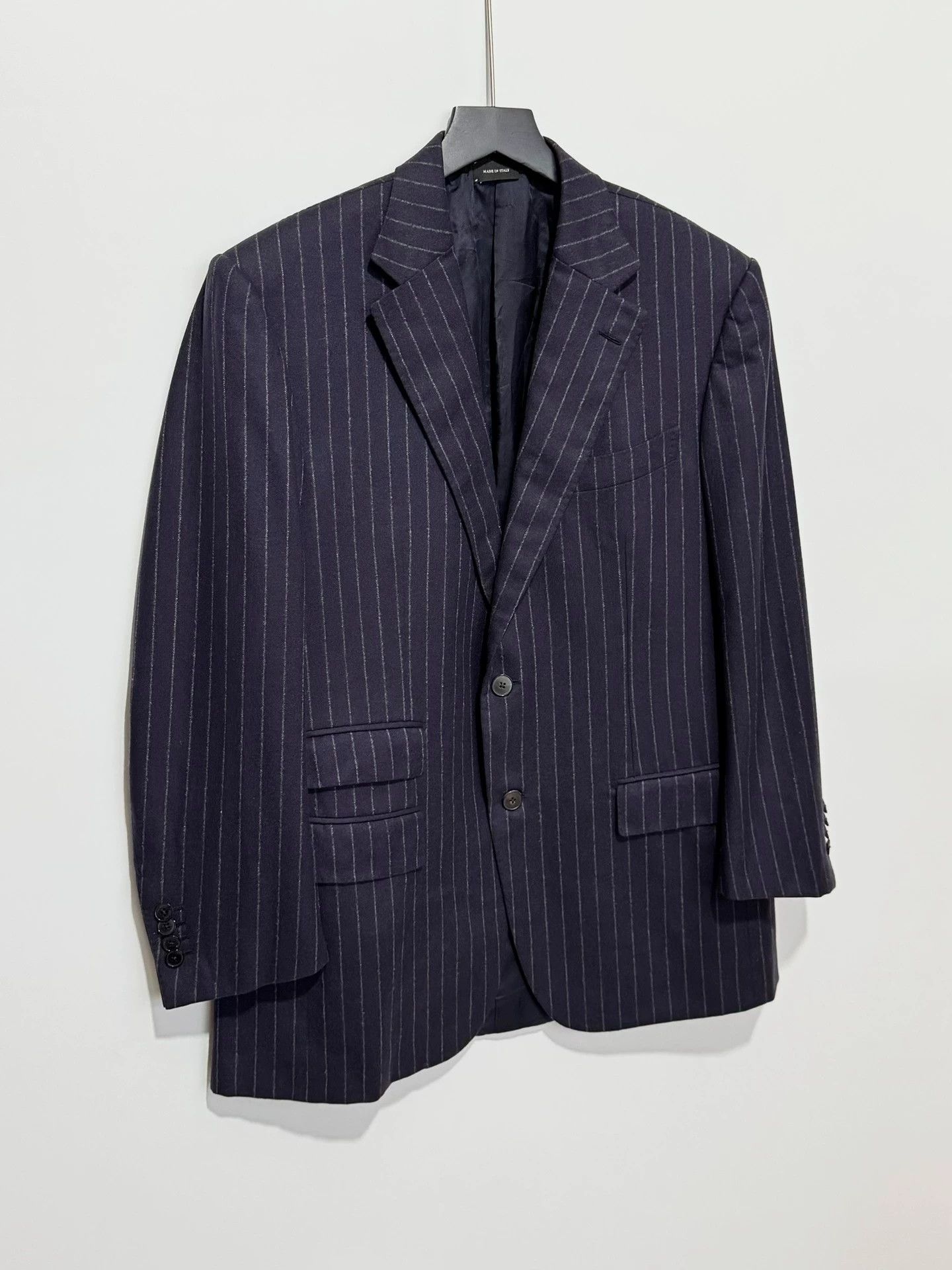Ermenegildo Zegna Zegna Couture 100% Cashmere Dark Purple Stripe Blazer 52 Size 52S - 2 Thumbnail
