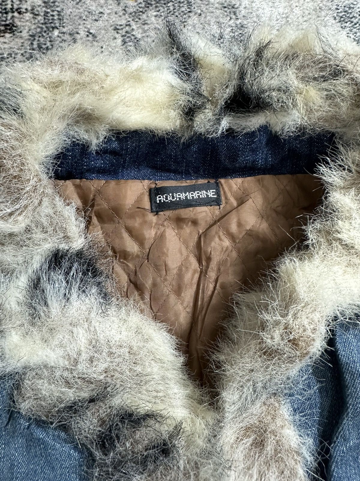 Beauty Beast CRAZY FAUX FUR COLLAR DENIM JACKET VINTAGE Y2K JAPAN STYLE Size US M / EU 48-50 / 2 - 8 Thumbnail