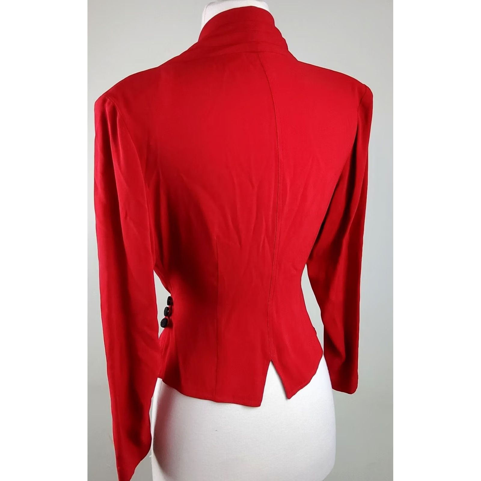 Vintage VINTAGE Chloe Women's Wrap Blouse Shirt Red Size 40 8 Regular Women Womens Red Blouse Wrap 90s/80s Size M / US 6-8 / IT 42-44 - 5 Thumbnail