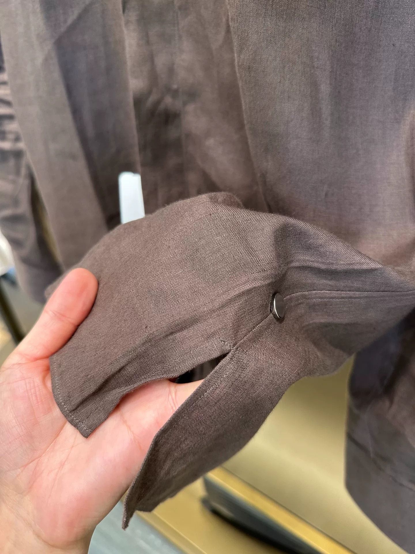 Ermenegildo Zegna Zegna Oasi Lino Brown Linen Shirt Size US XS / EU 42 / 0 - 6 Thumbnail