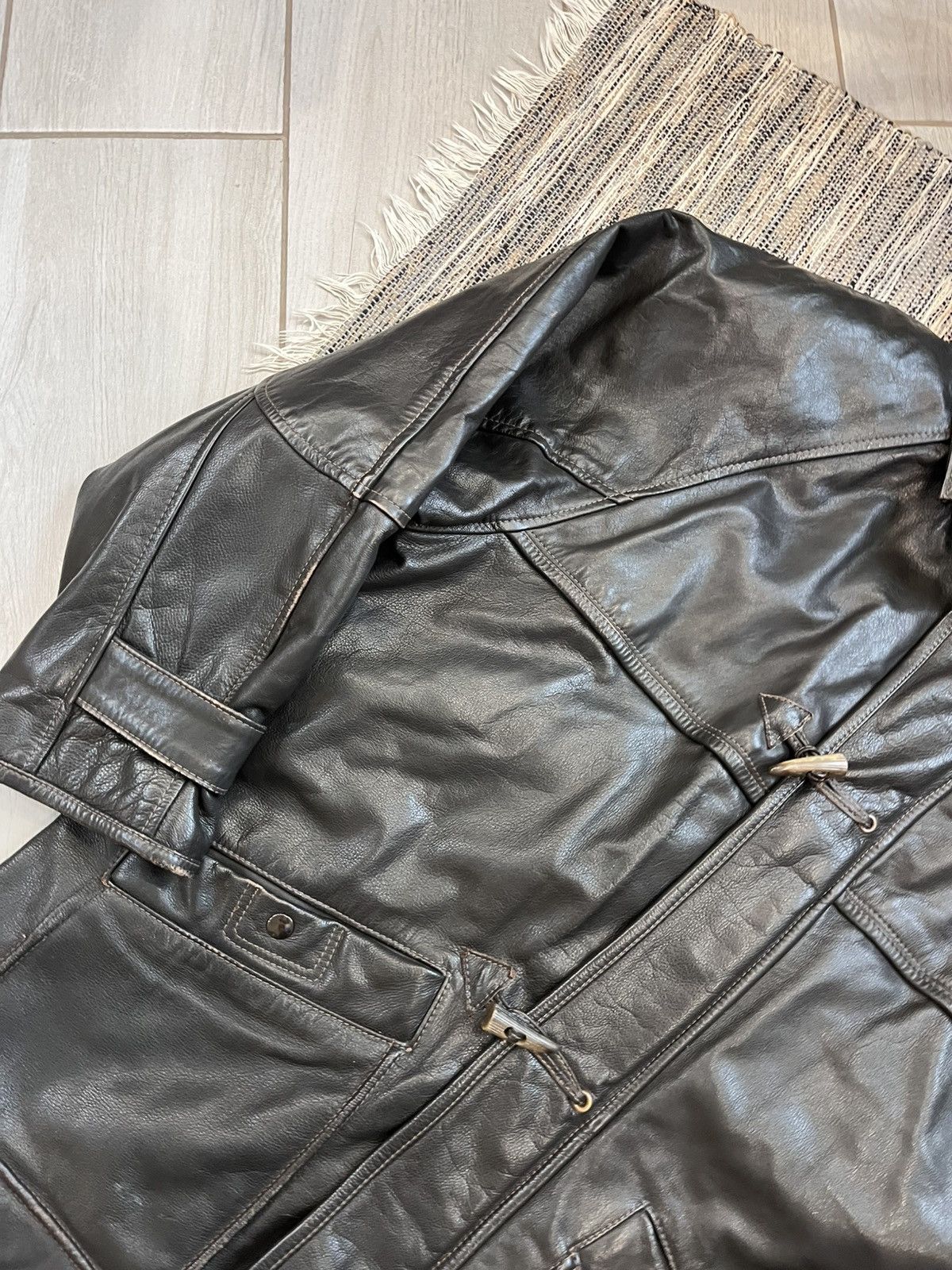 Vintage Vintage Avantgarde Leather Jacket 80s rare retro Size US L / EU 52-54 / 3 - 5 Thumbnail