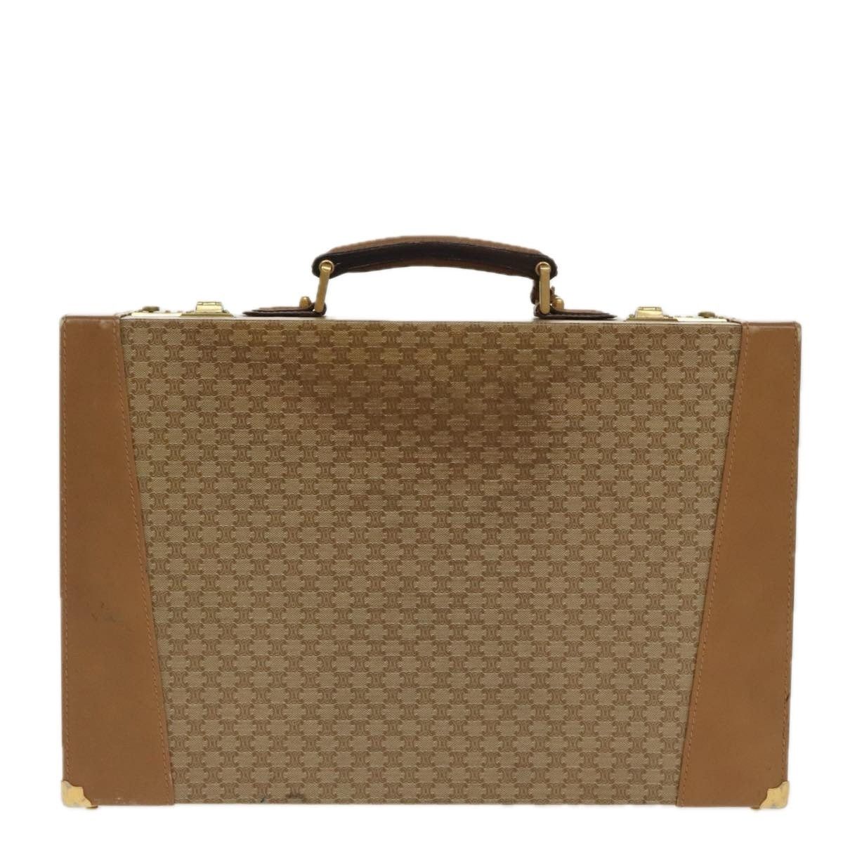 Celine CELINE Attache Case Macadam Canvas Trunk Beige Gold Size ONE SIZE - 3 Thumbnail
