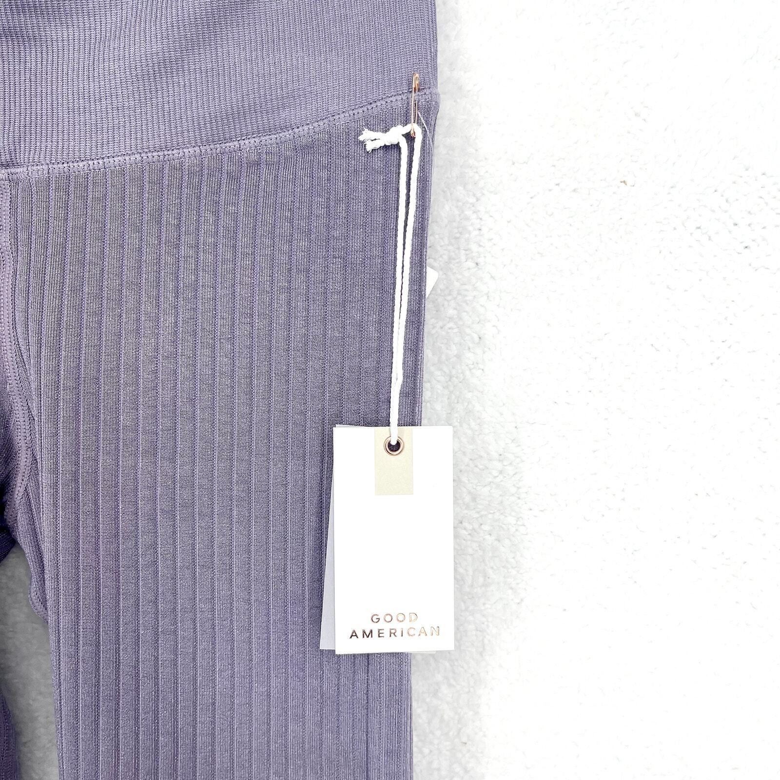 Good American Good American Ribbed Dusty Violet High Waisted Leggings S/M Size 25" / US 0 / IT 36 - 2 Thumbnail