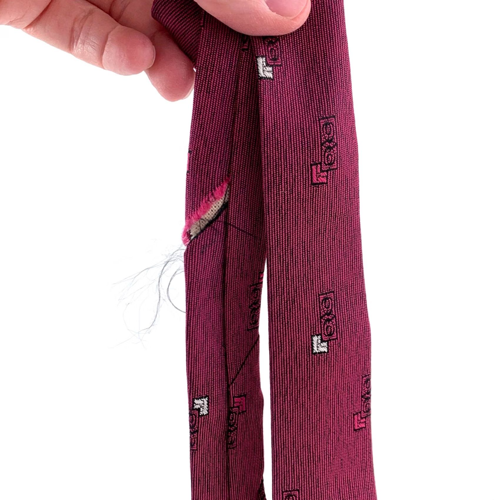 Vintage VINTAGE A Creations Tie Men 54 x 2.5" Pink Purple Gray Black Art Deco Skinny Short 50s 60s Men’s Tie Size ONE SIZE - 5 Thumbnail