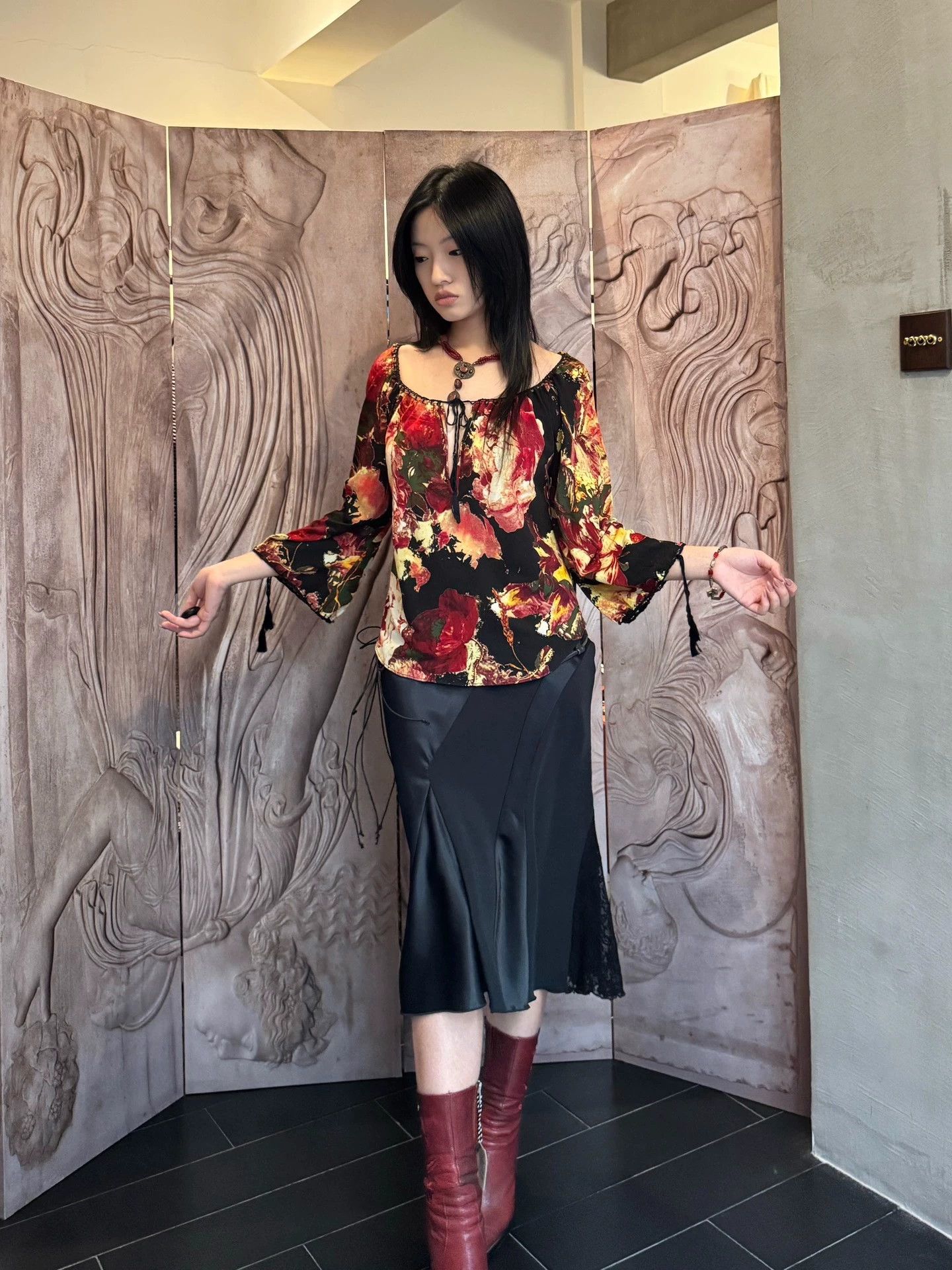 Jean Paul Gaultier JPGaultier Vintage Archive Floral Tie Tassel 7/8 Sleeve 6 Size M / US 6-8 / IT 42-44 - 6 Thumbnail