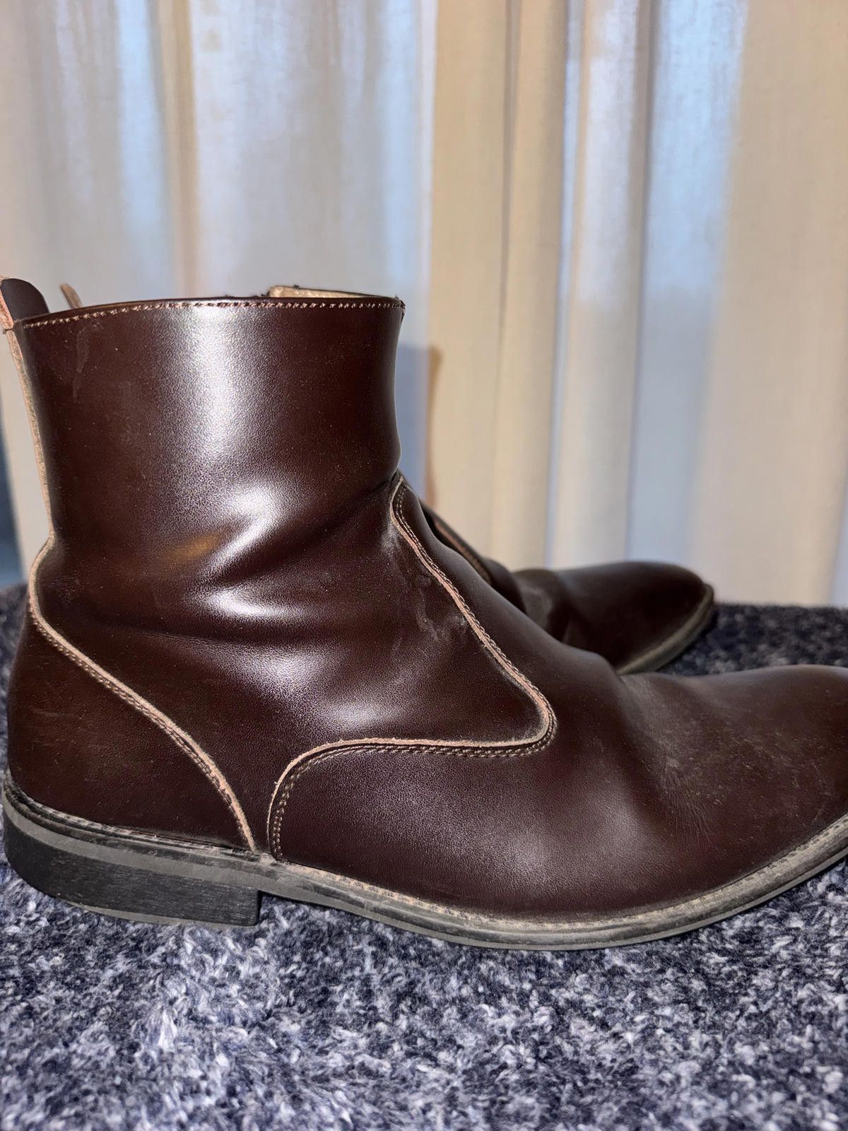 Giorgio Brutini Giorgio Brutini Brown Leather Ankle Boots with Side Zipper Size US 10.5 / EU 43-44 - 3 Thumbnail
