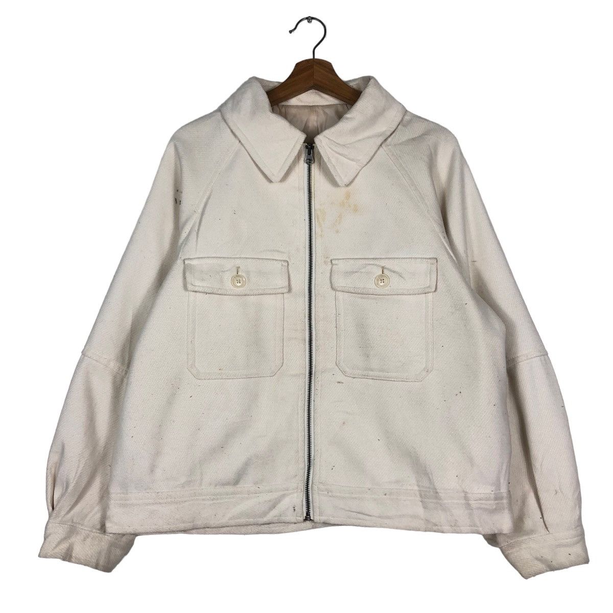 Japanese Brand 🔥Vintage Wool Work Chore Jacket GU Japan Issey Miyake Size US XL / EU 56 / 4 - 1 Thumbnail
