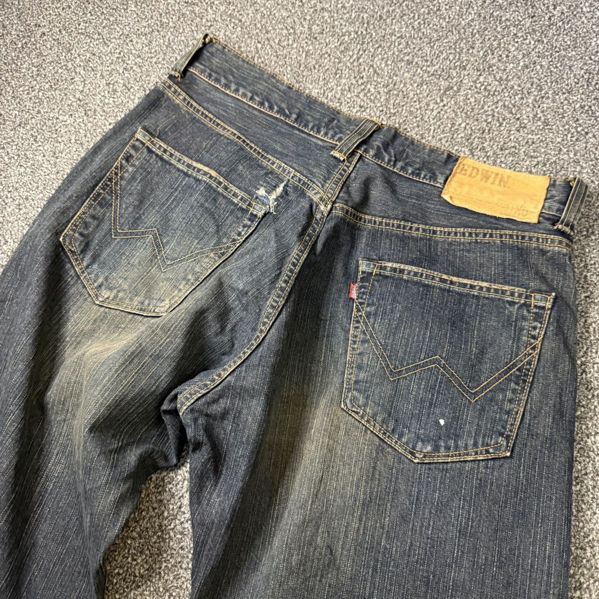 Seditionaries Vintage Baggy Japanese Rusty Edwin XV Hanging Denim Size US 34 / EU 50 - 6 Thumbnail