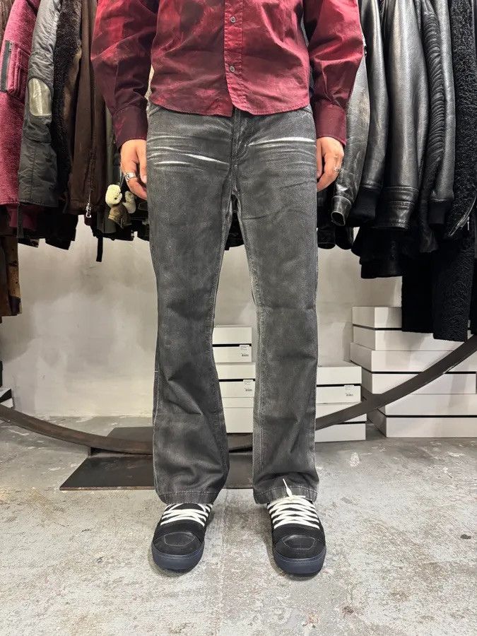 Roberto Cavalli 2000s Cavalli Waxed Overprint Faded Grey Pants Size US 32 / EU 48 - 2 Thumbnail