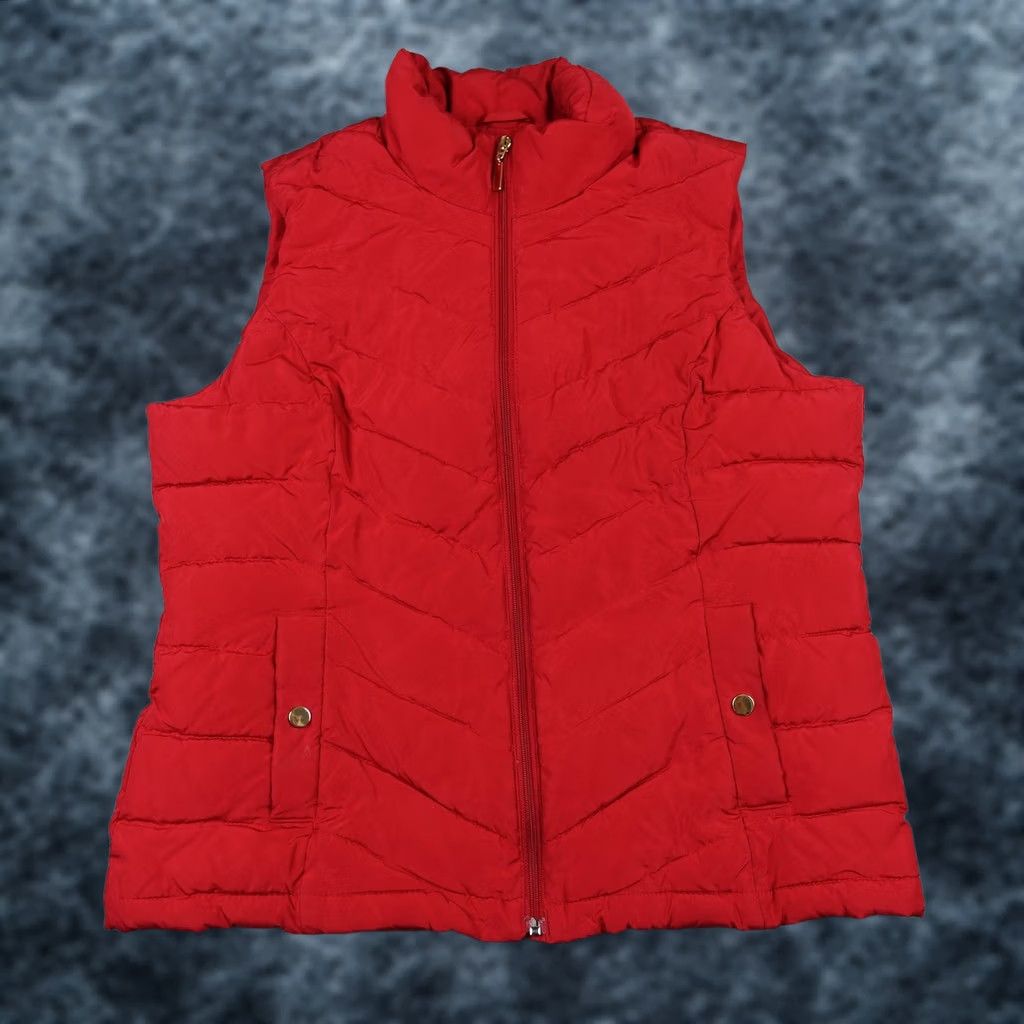 Charter Club Charter Club Vest Womens Large Red Quilted Puffer Full Zip Collared Winter V Day Size L / US 10 / IT 46 - 1 Thumbnail