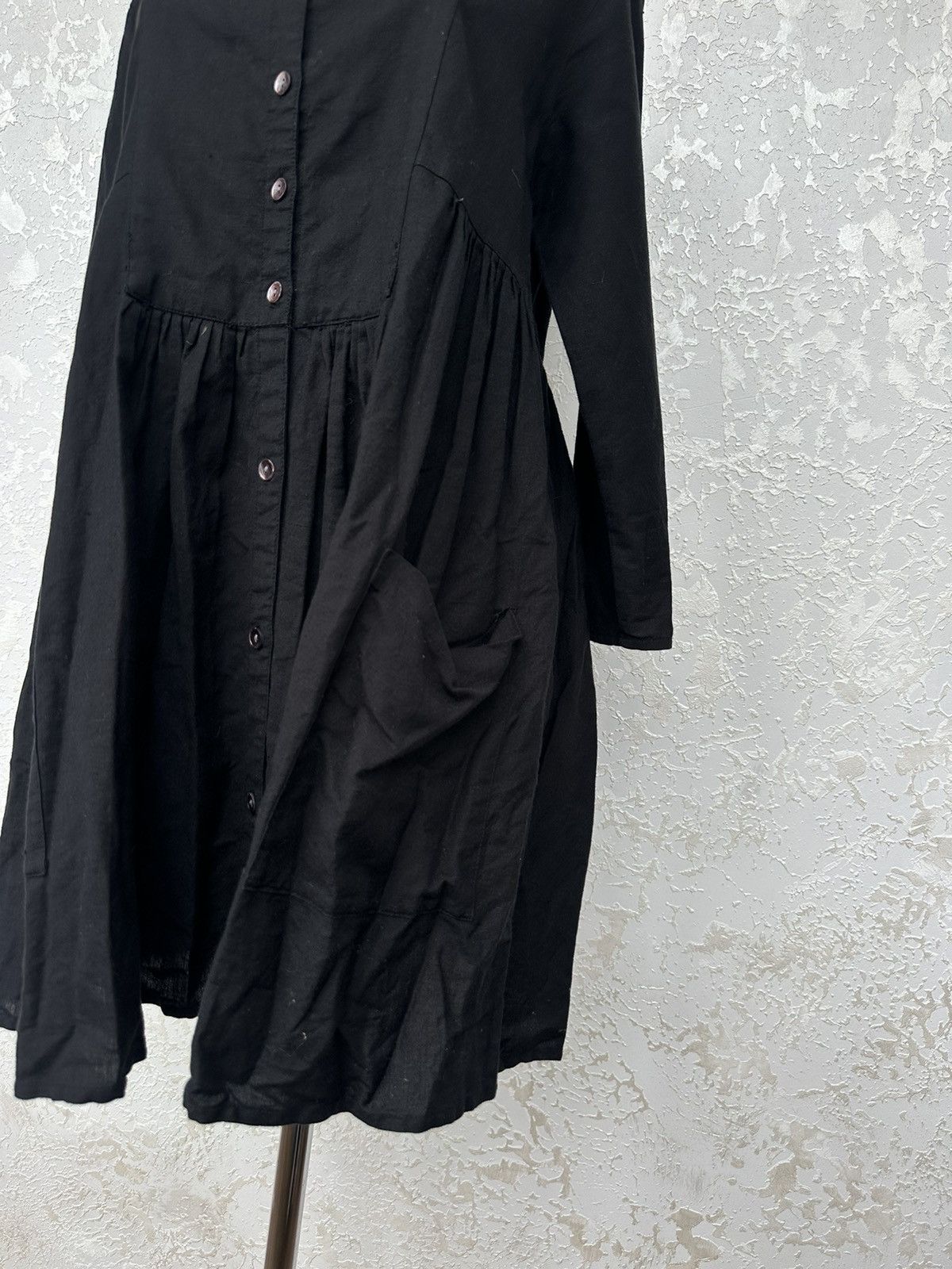 Gudrun Sjoden Cotton Linen Women's Dress Button Long Sleeve