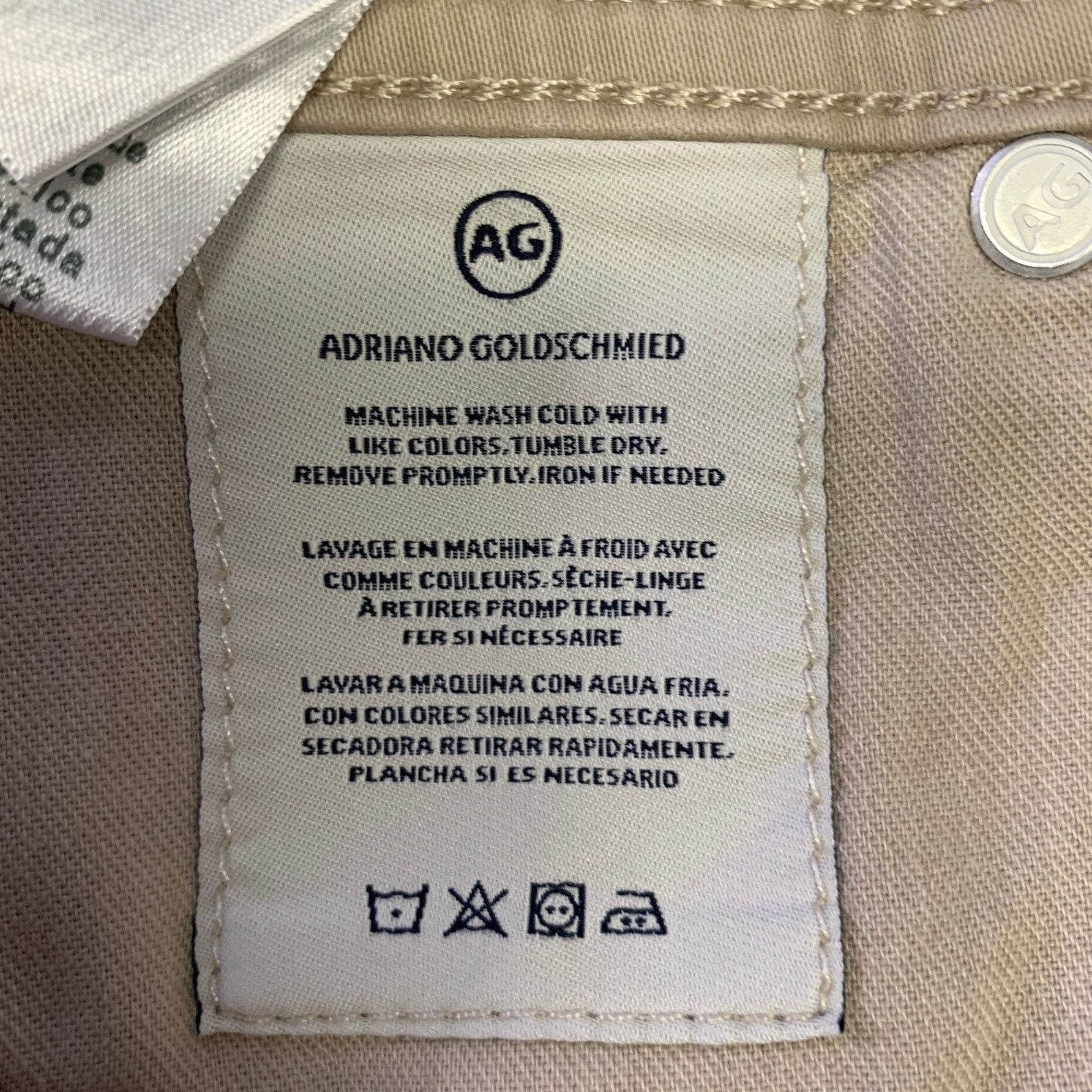 AG Adriano Goldschmied AG ADRIANO GOLDSCHMIED Size 34 Cream Contrast Stitch Pants Size US 34 / EU 50 - 6 Thumbnail