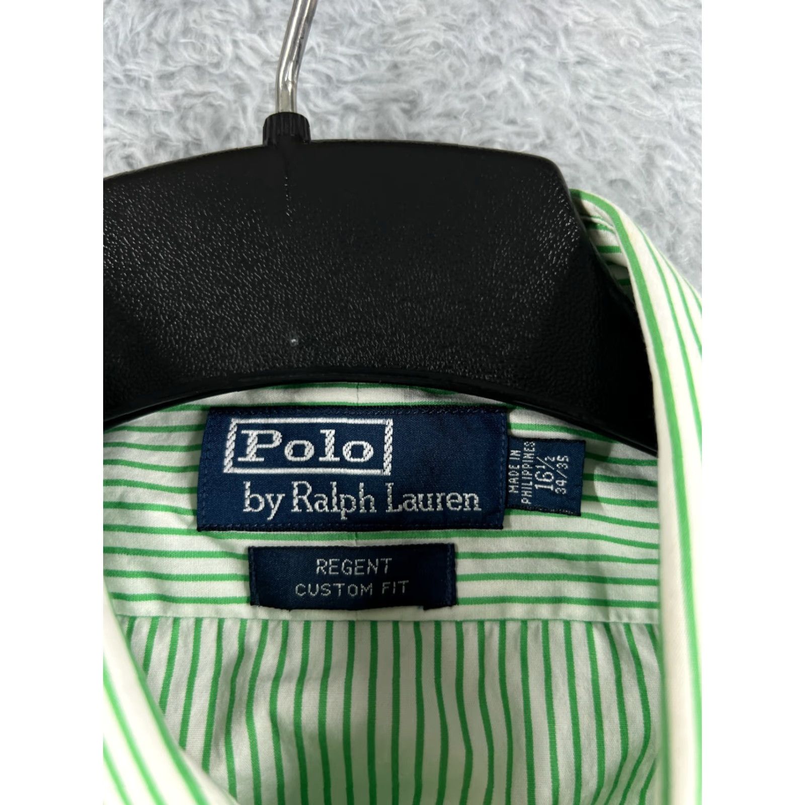 Polo Ralph Lauren VINTAGE Polo Ralph Lauren Shirt Mens 16.5 Green Regent Cotton Custom Fit 34-35 Button-Up Collared Long Sleeve Size US XL / EU 56 / 4 - 6 Thumbnail