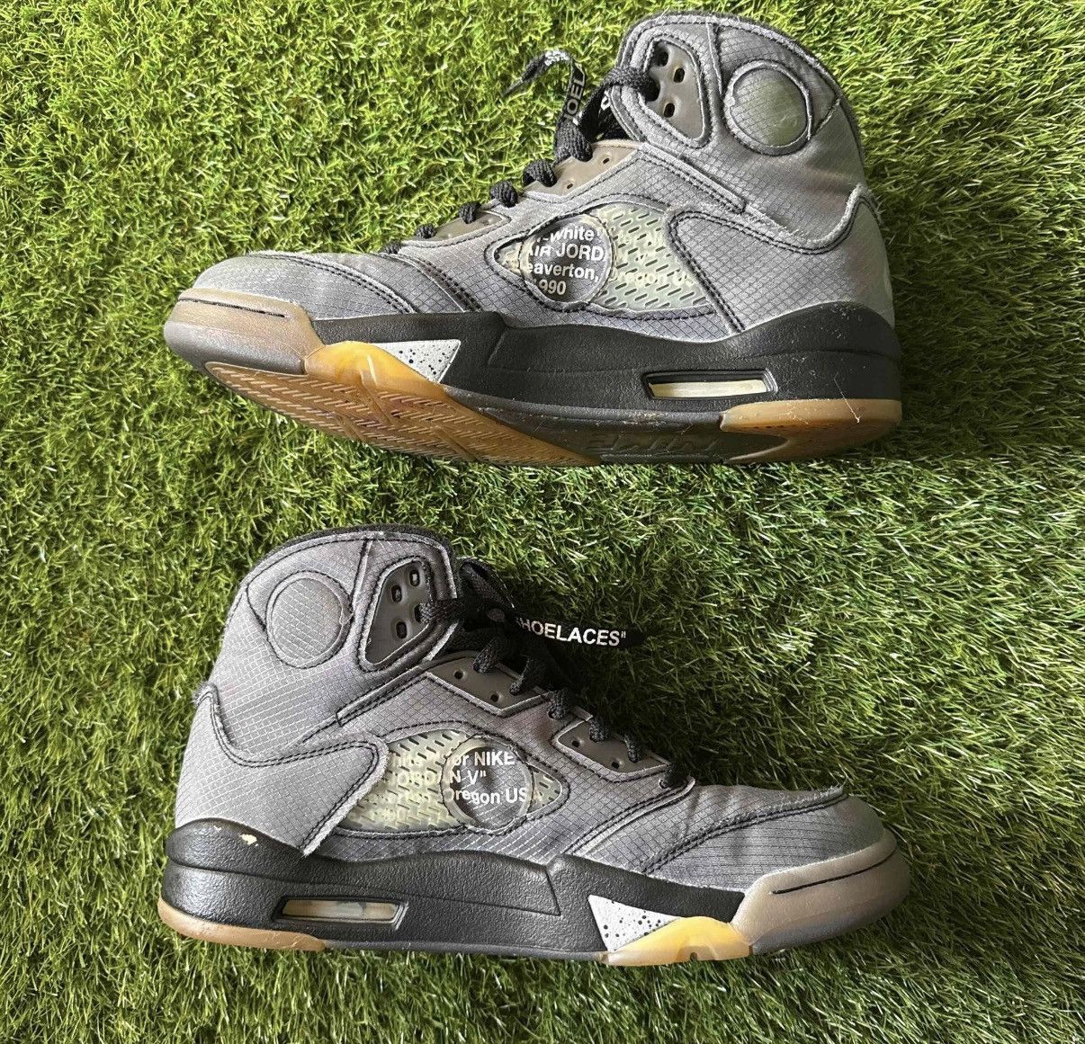 Jordan Brand × Off-White Off-White x Air Jordon 5 Retro SP ‘Muslin’ Size US 8.5 / EU 41-42 - 2 Thumbnail