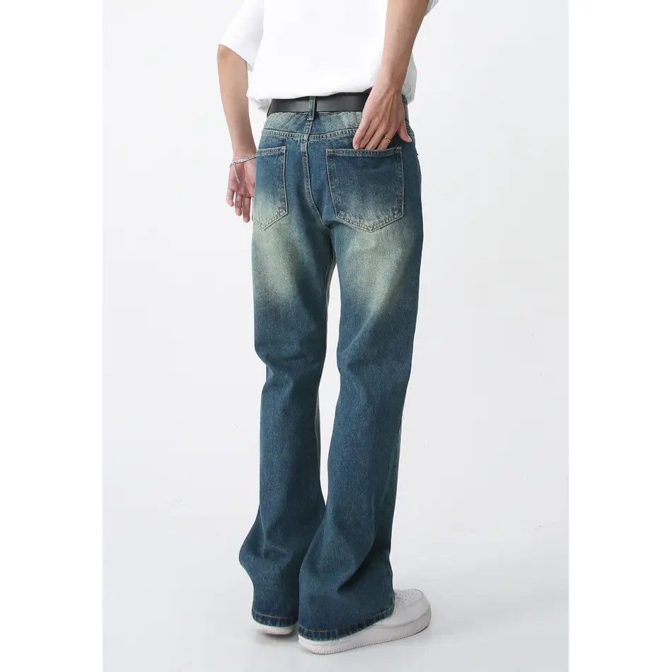 Japanese Brand Retro loose micro flared straight leg jeans Size US 32 / EU 48 - 2 Thumbnail