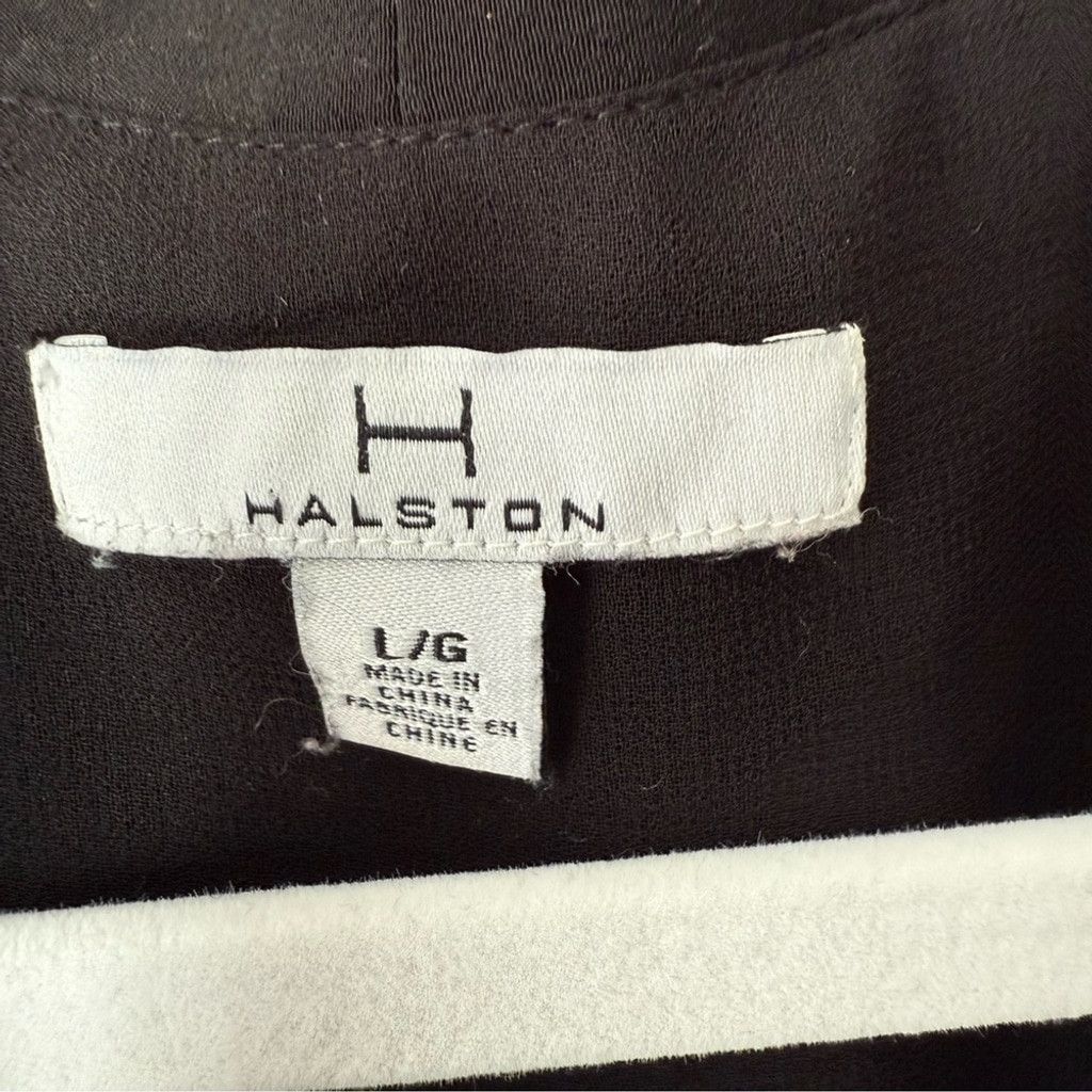 Halston Heritage Halston Heritage Black Midi Dress with Classic Wrap Design Size L / US 10 / IT 46 - 4 Thumbnail