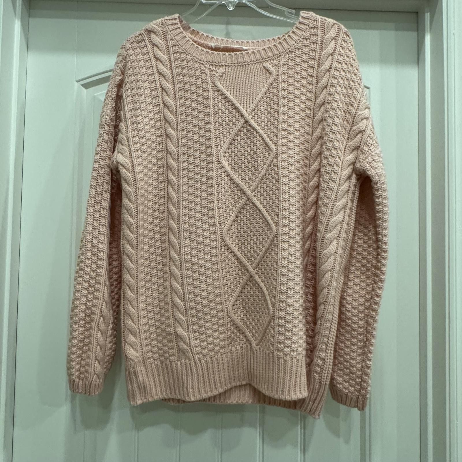 Other Workshop Republic Clothing Pink Cable-Large Knit Sweater Size L / US 10 / IT 46 - 1 Thumbnail