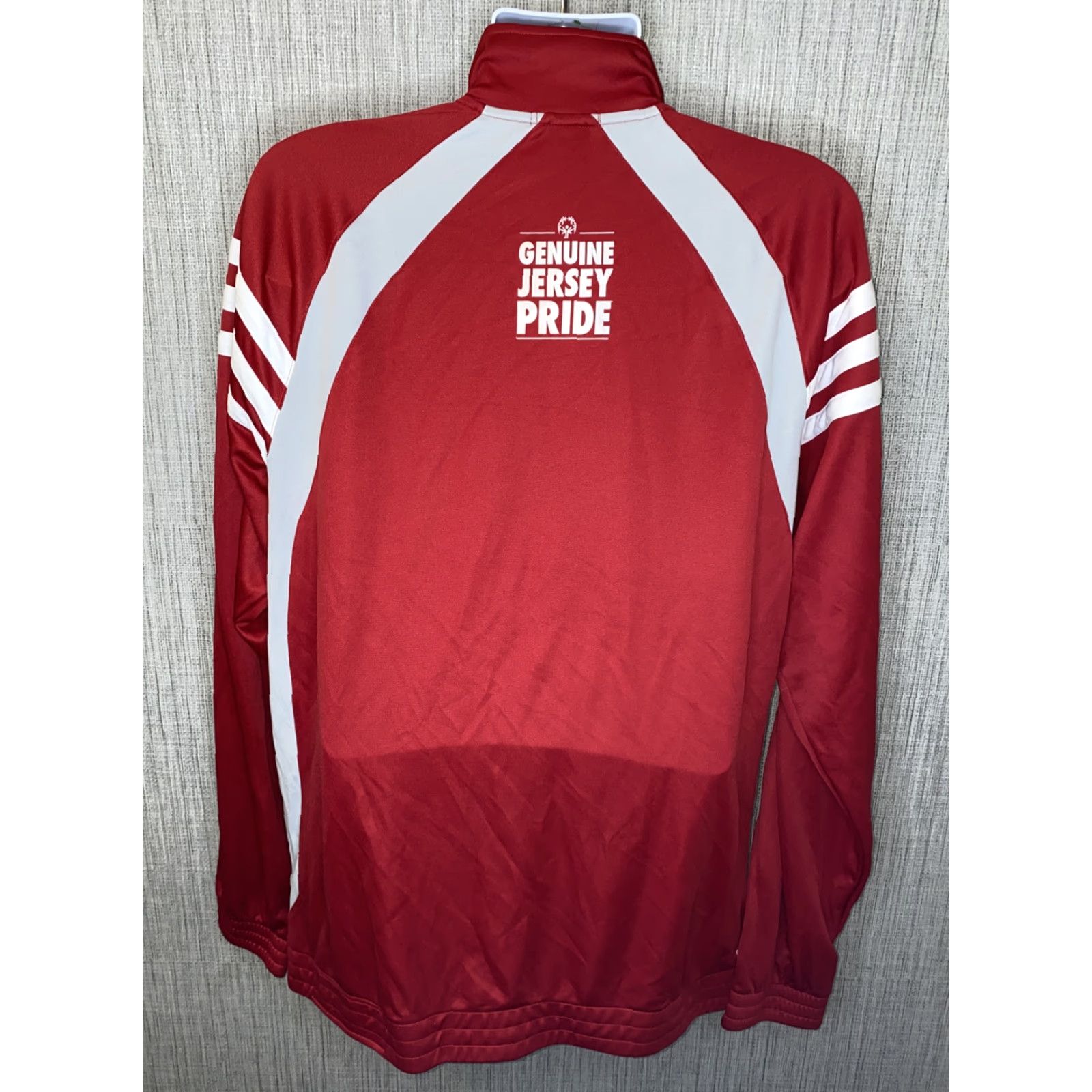 Adidas Adidas Climalite Men's Red/White Jersey Full Zip Jacket L Size US L / EU 52-54 / 3 - 5 Thumbnail