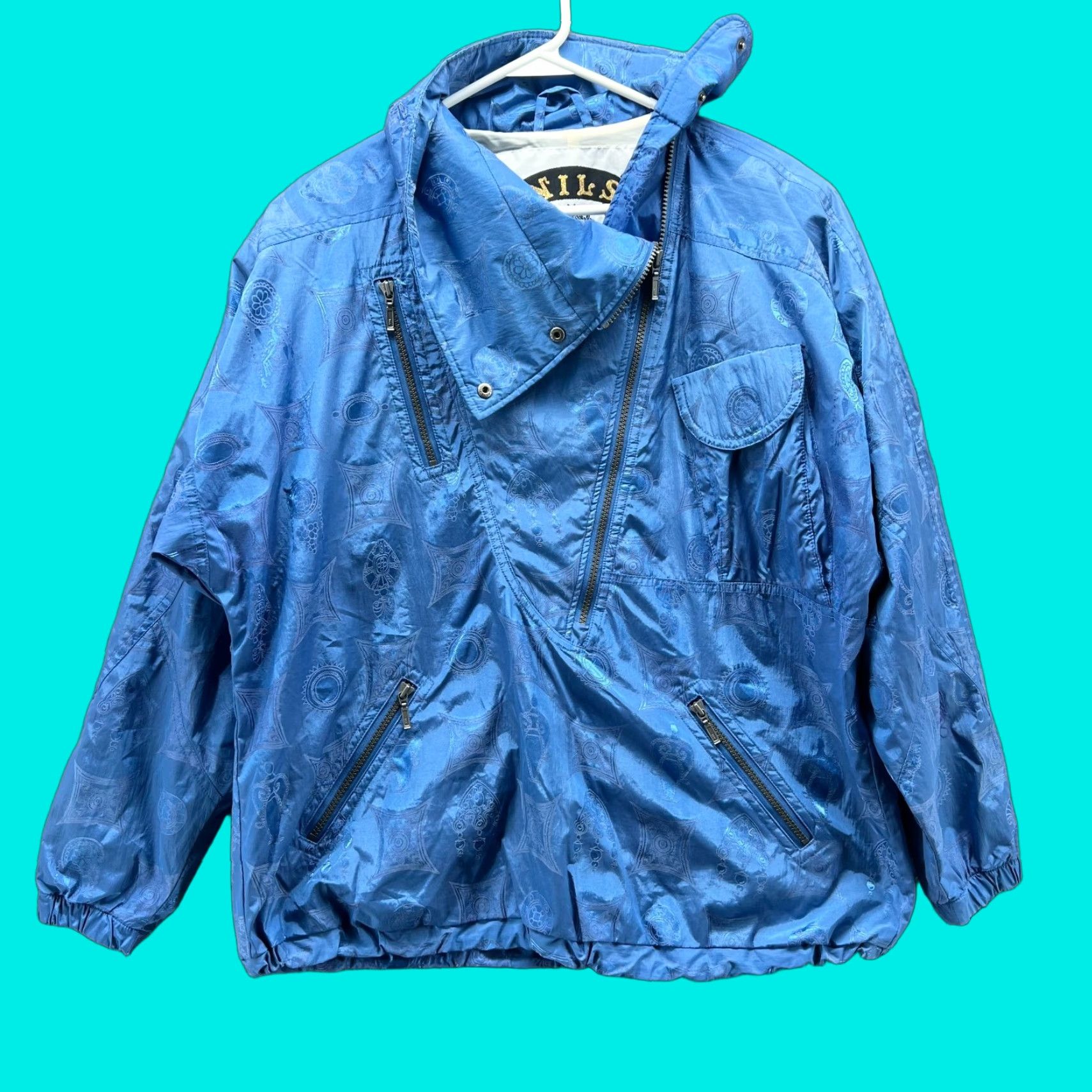 Vintage VINTAGE Nils Jacket Womens Medium Blue Asymmetrical Zip Windbreaker Crop 80s Ski Size M / US 6-8 / IT 42-44 - 1 Thumbnail