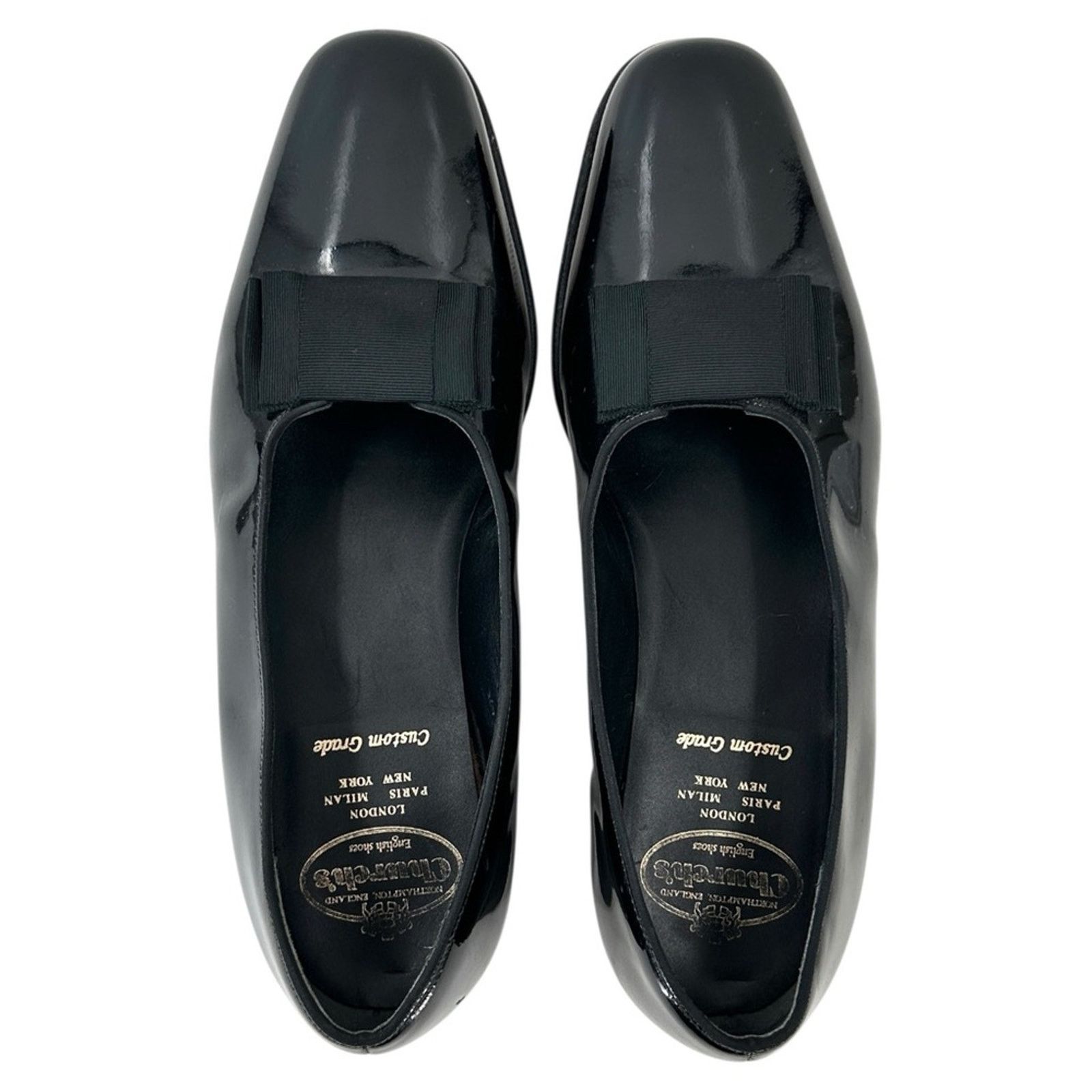 Church's Black Patent Leather Opera Bow Dress Shoes Slip On Loafers Size US 9.5 / EU 42-43 - 5 Thumbnail