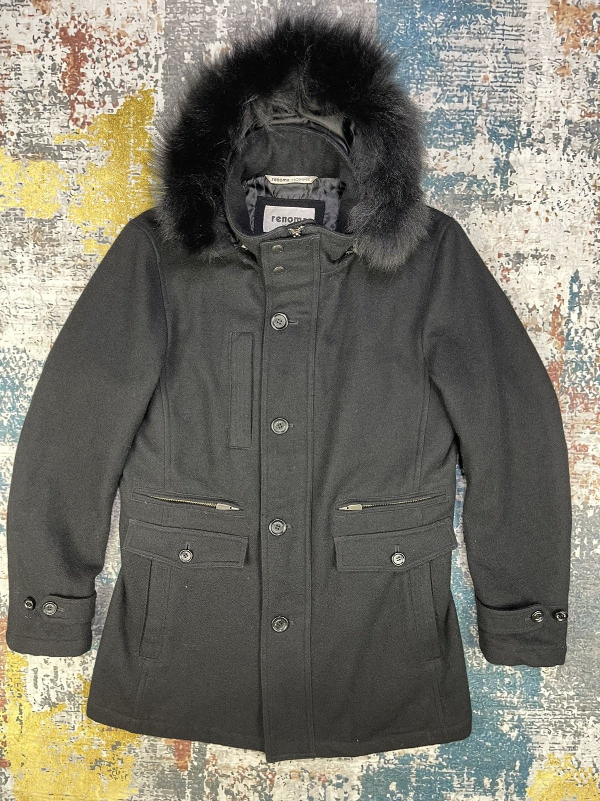 Renoma Renoma Homme Cashmere Wool Hooded Flight Coats Size US L / EU 52-54 / 3 - 2 Thumbnail