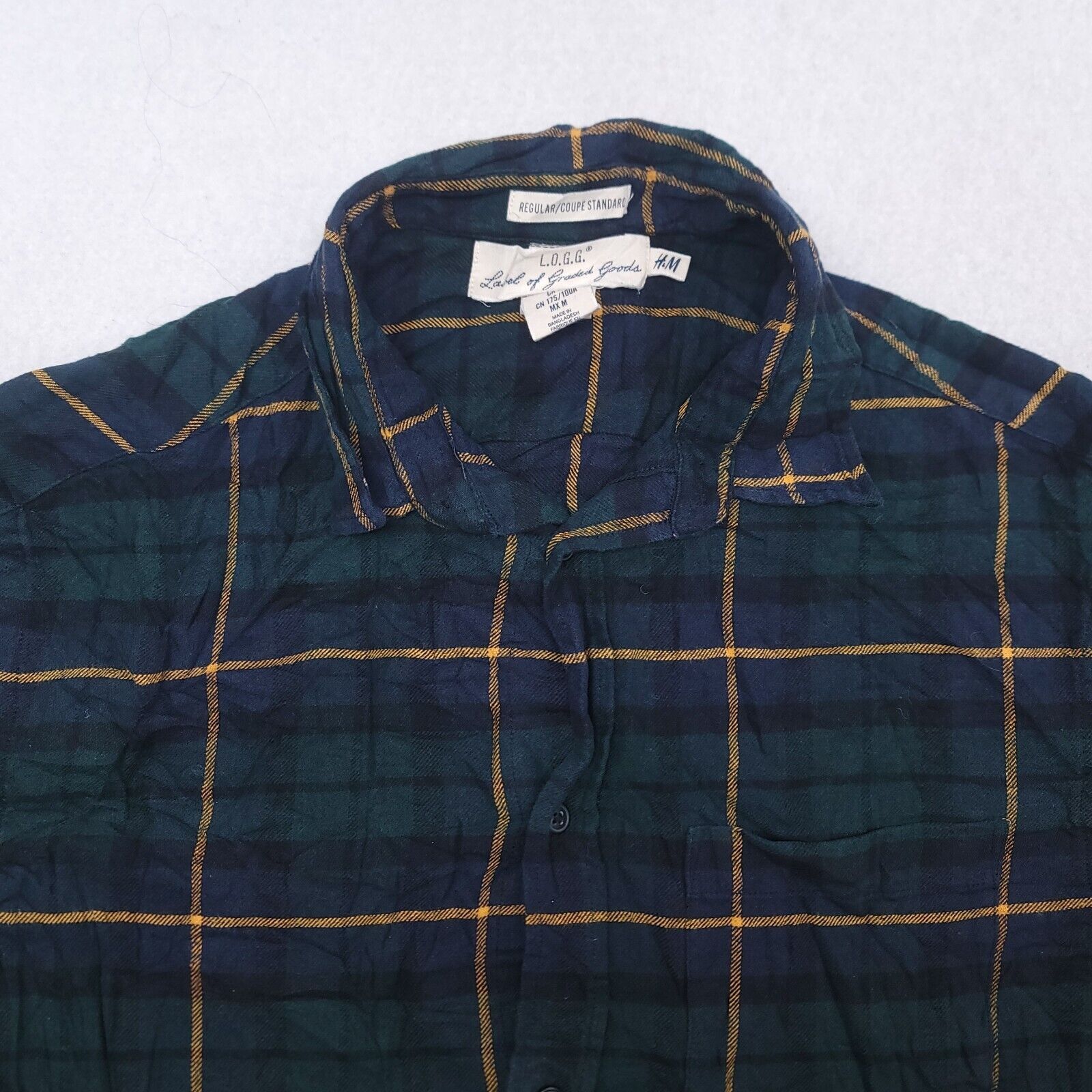 H&M H&M LOGG Tartan Flannel Button Up Shirt Mens Size M Green Size US M / EU 48-50 / 2 - 1 Thumbnail